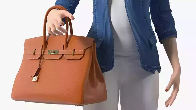 Asian Street Fashion Woman with Hermes Birkin Bag