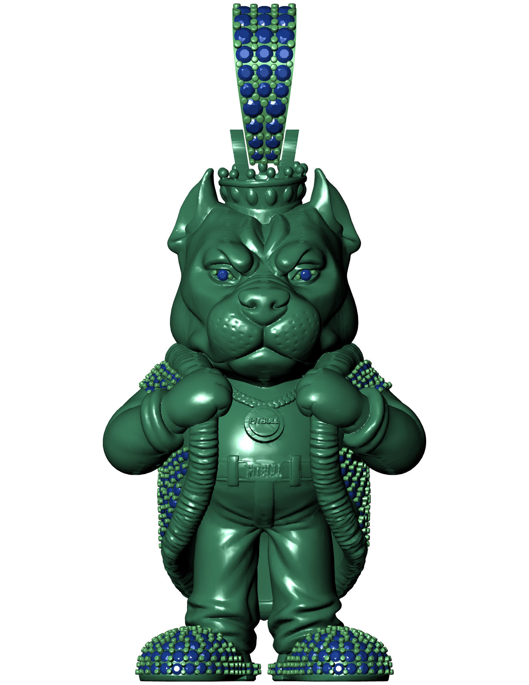 Bull Dog King pendant Hip Hop 3D print model_10