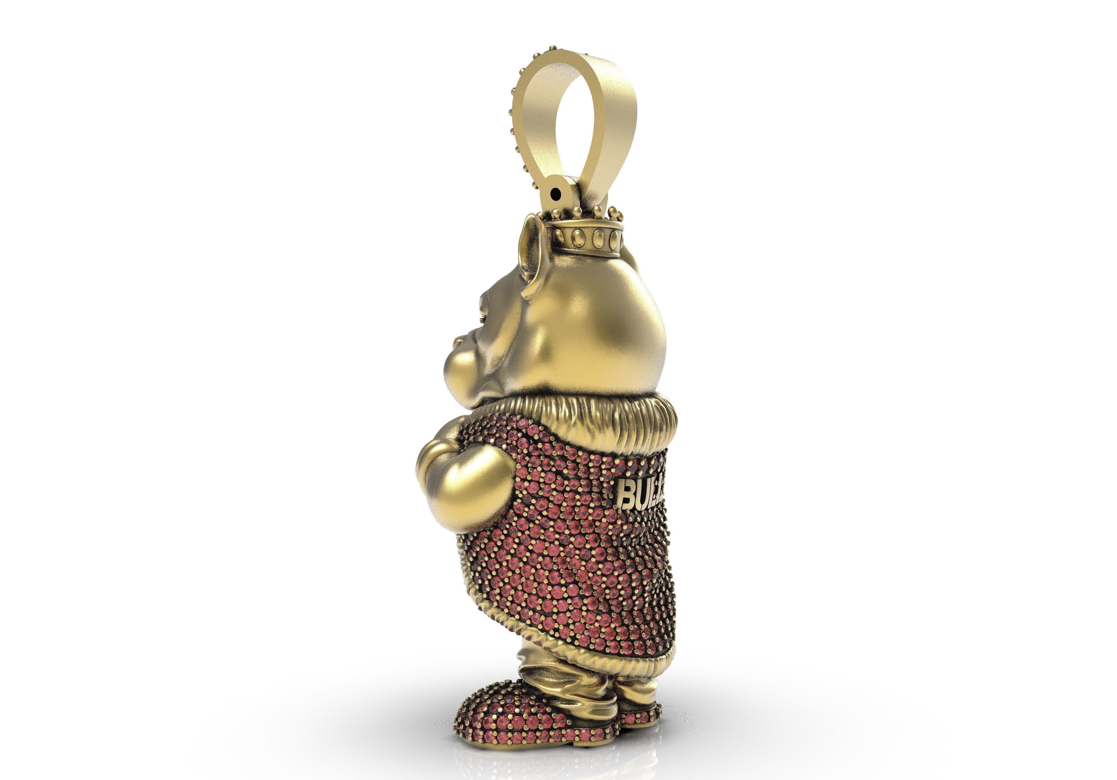Bull Dog King pendant Hip Hop 3D print model_1