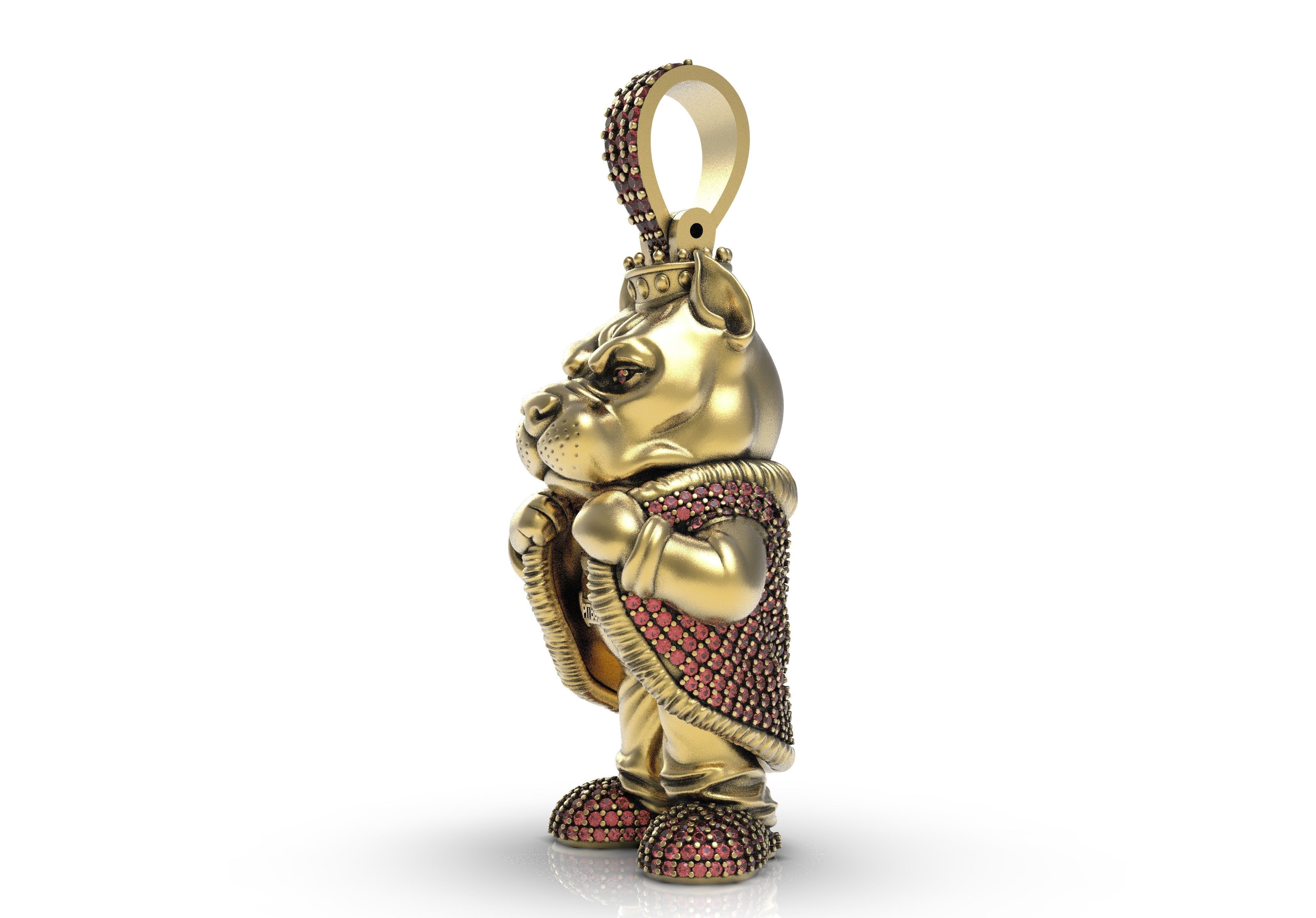 Bull Dog King pendant Hip Hop 3D print model_3