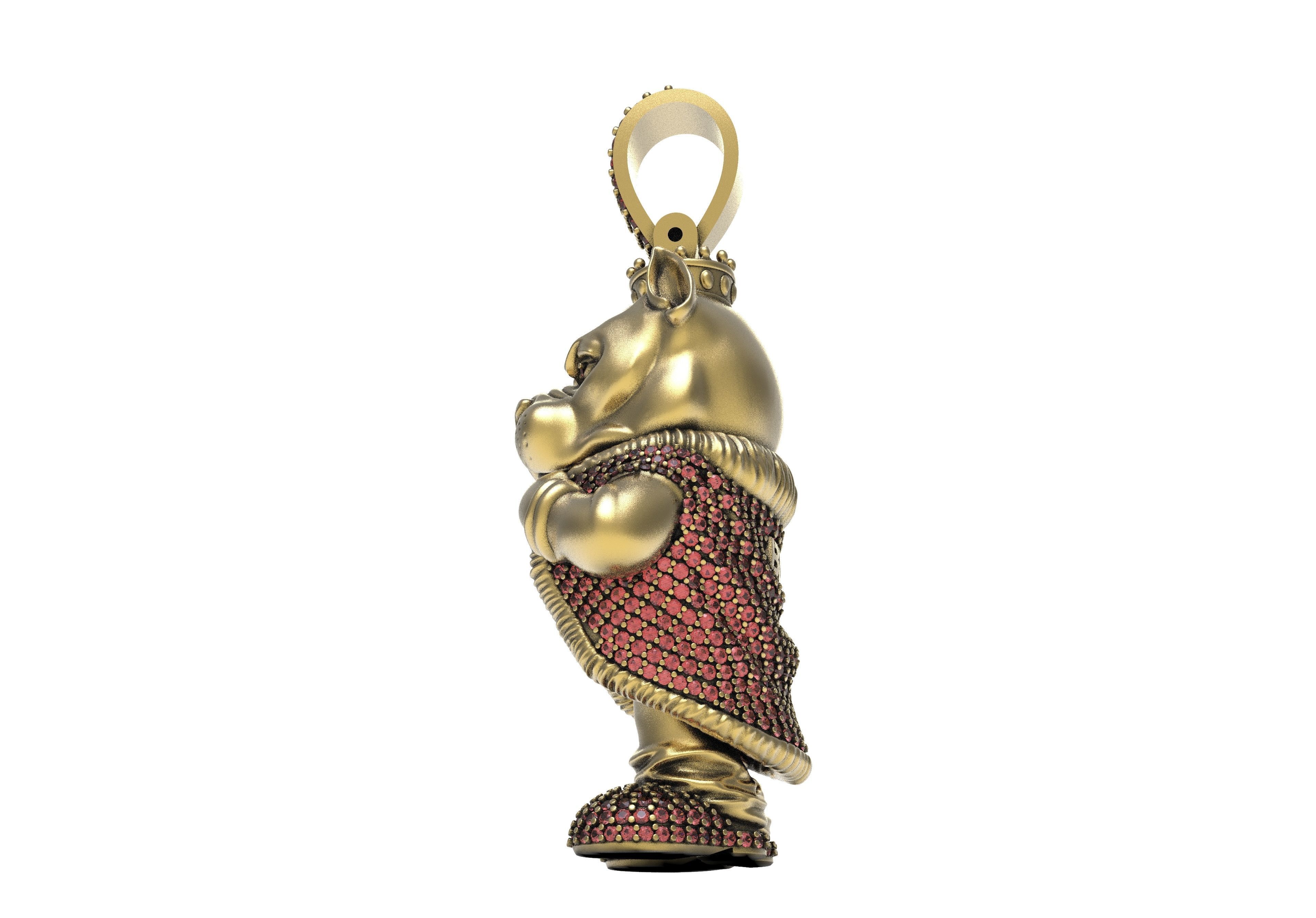 Bull Dog King pendant Hip Hop 3D print model_9