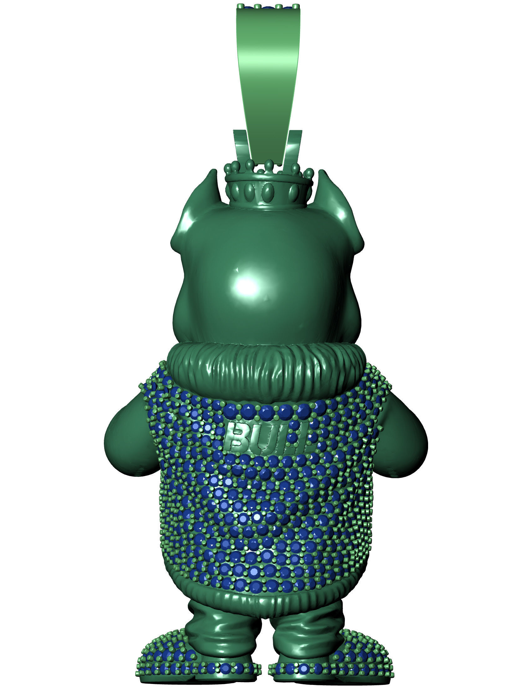 Bull Dog King pendant Hip Hop 3D print model_11