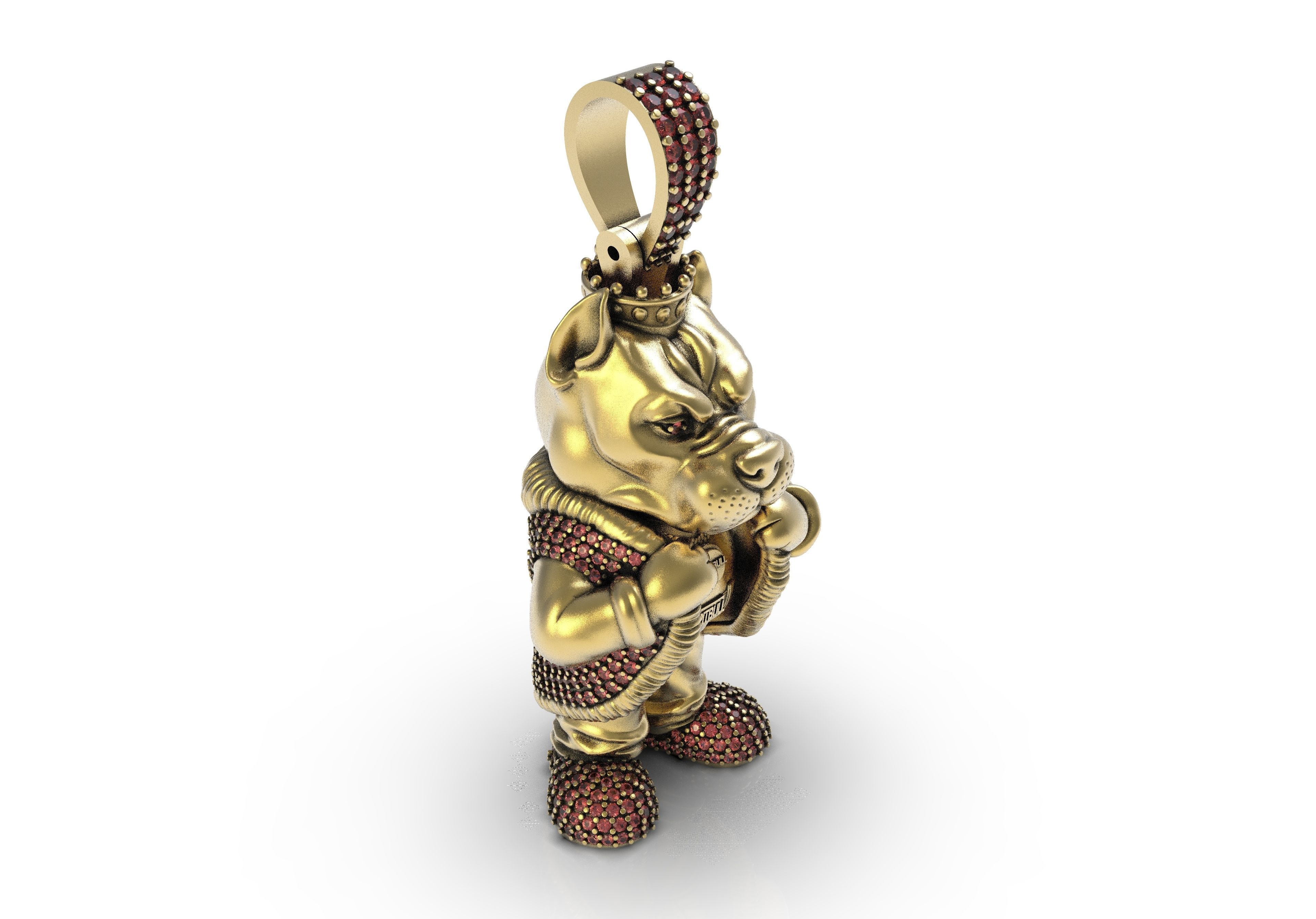 Bull Dog King pendant Hip Hop 3D print model_8