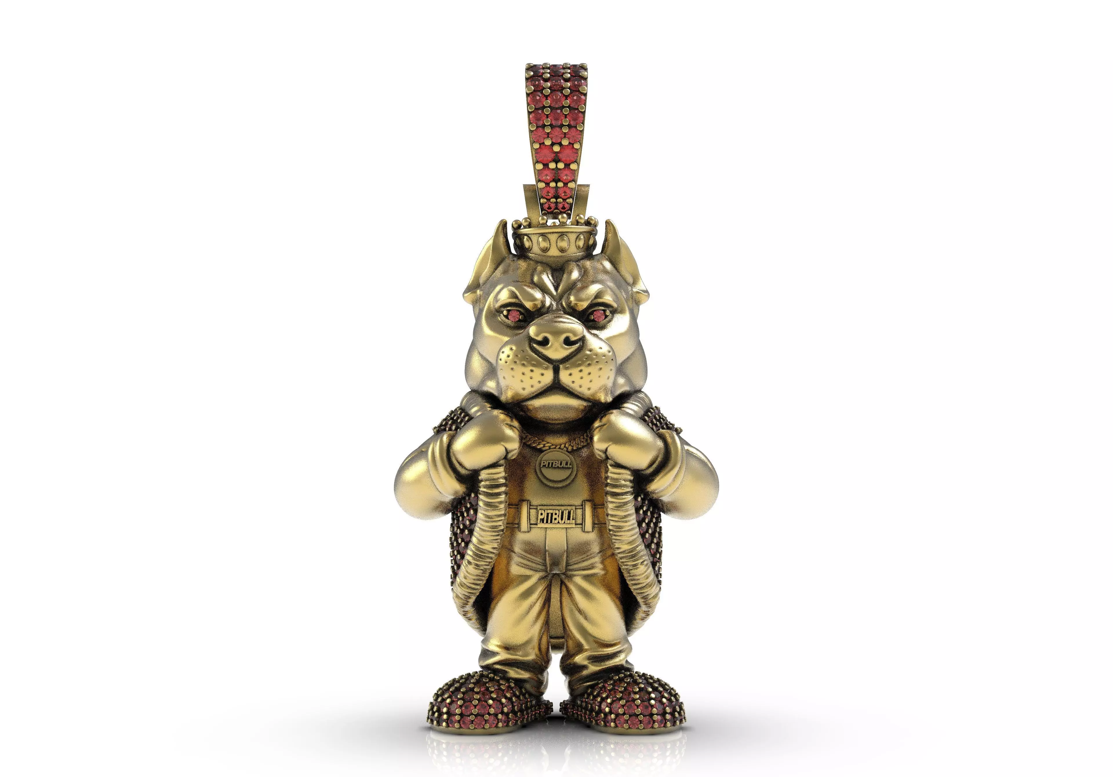 Bull Dog King pendant Hip Hop 3D print model_0