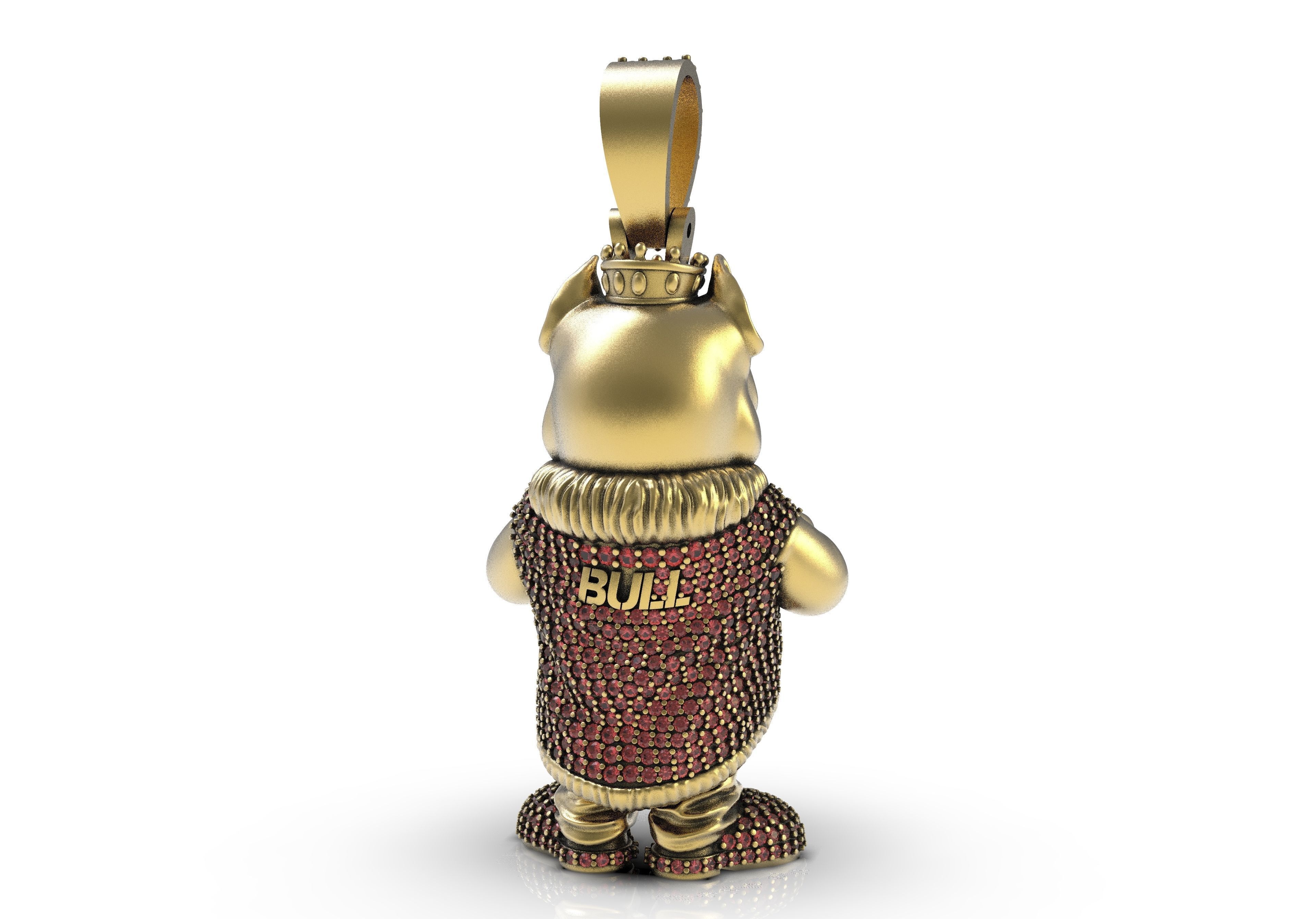 Bull Dog King pendant Hip Hop 3D print model_2