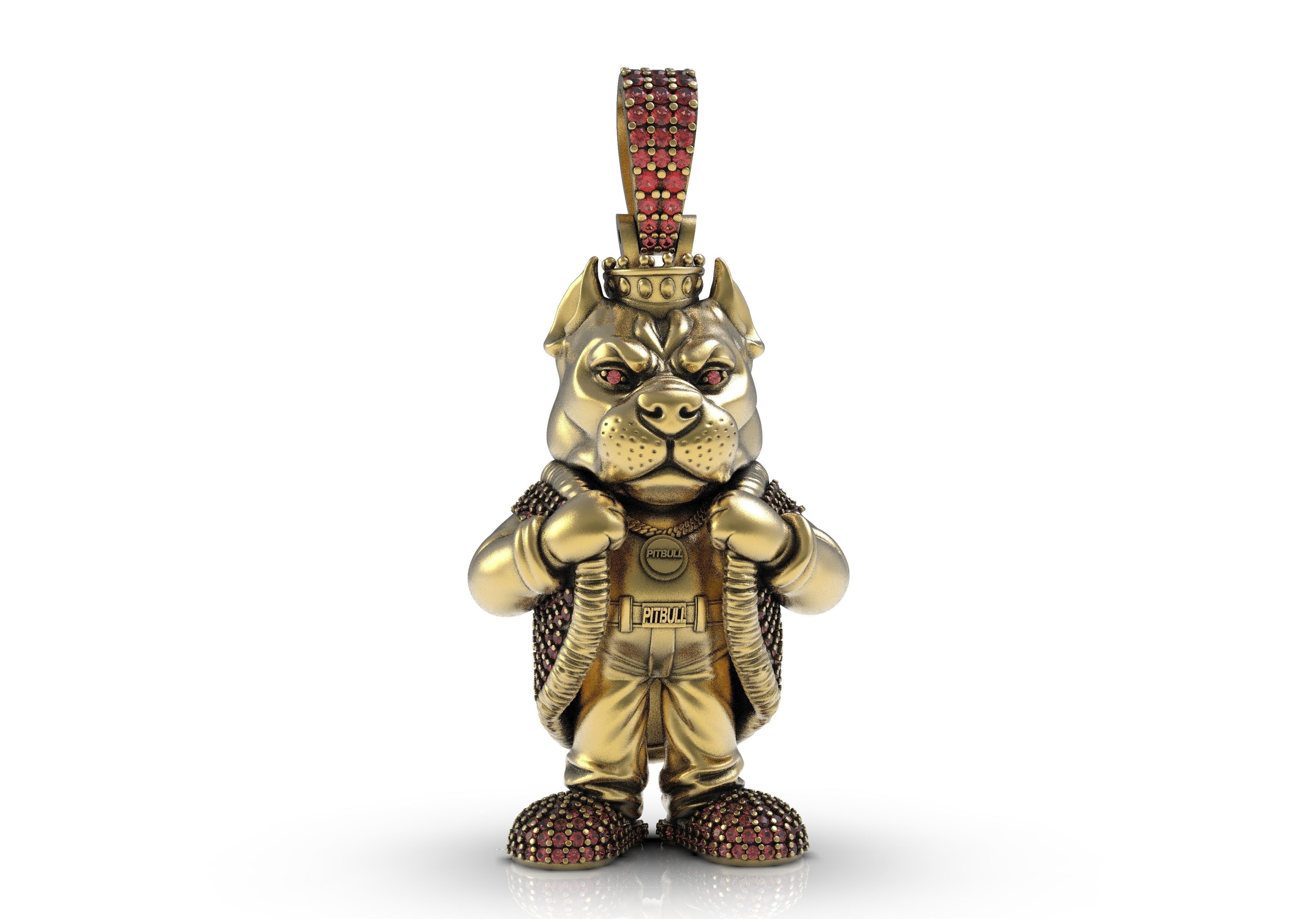 Bull Dog King pendant Hip Hop 3D print model_6