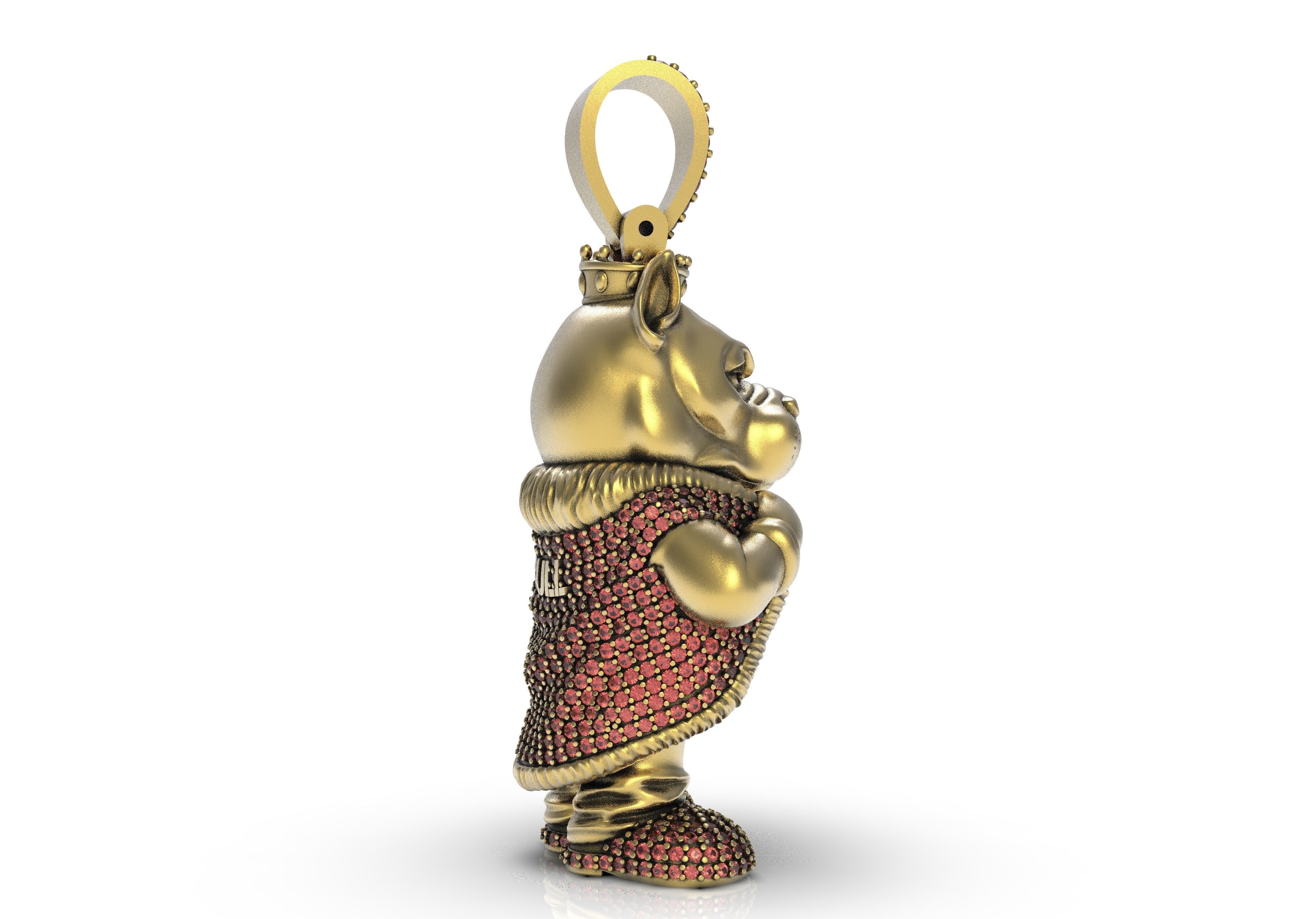 Bull Dog King pendant Hip Hop 3D print model_4