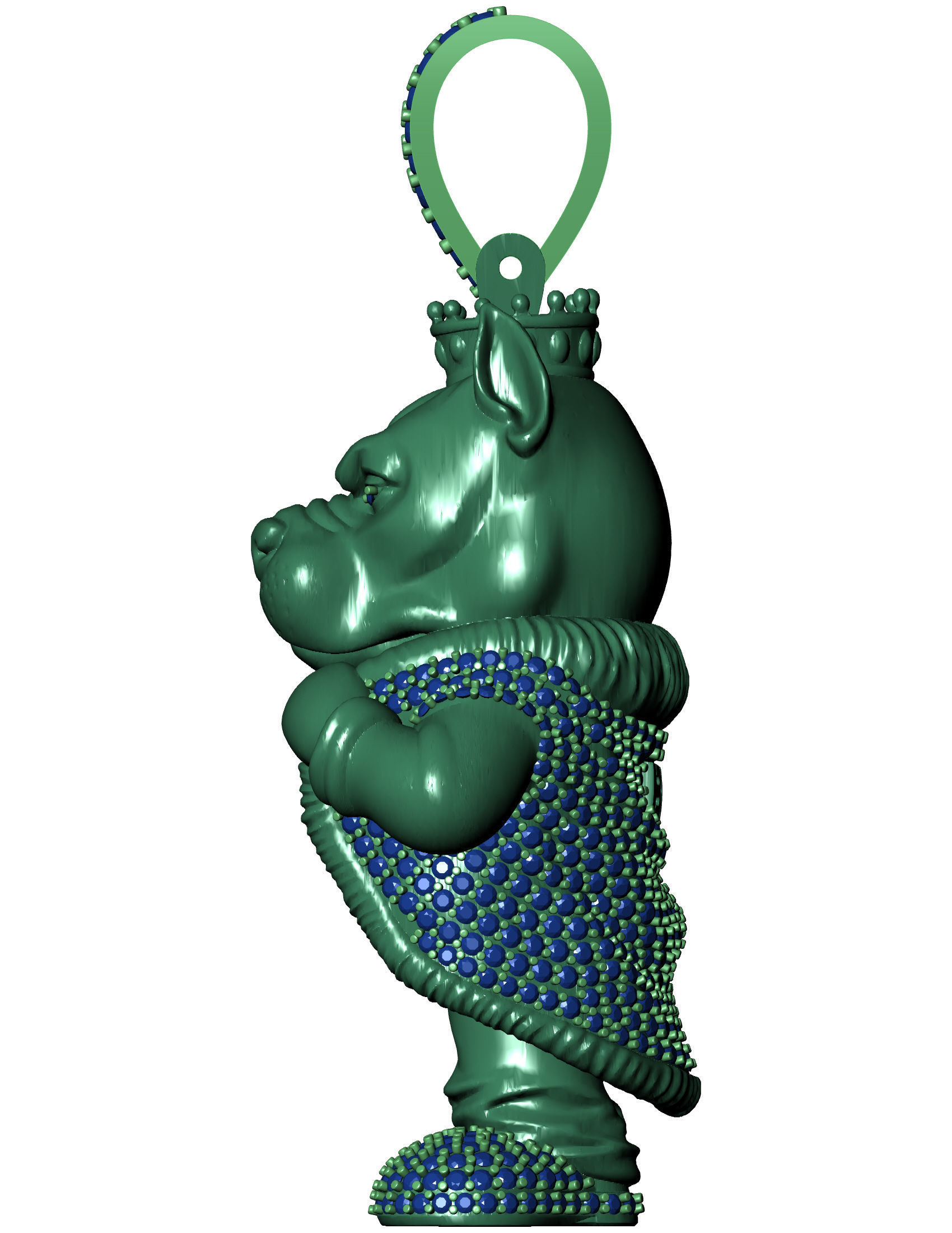 Bull Dog King pendant Hip Hop 3D print model_13