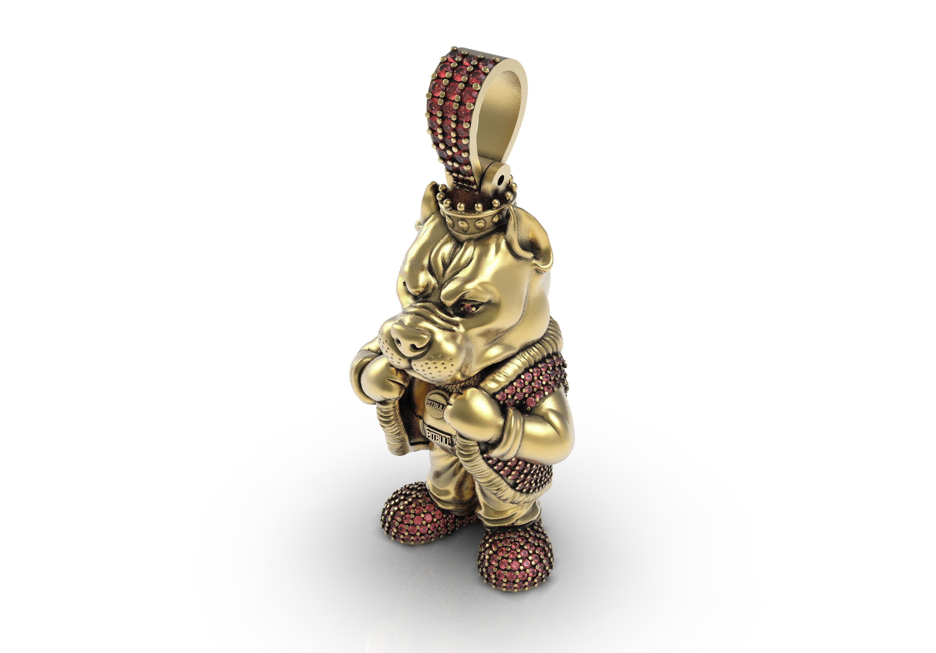 Bull Dog King pendant Hip Hop 3D print model_7