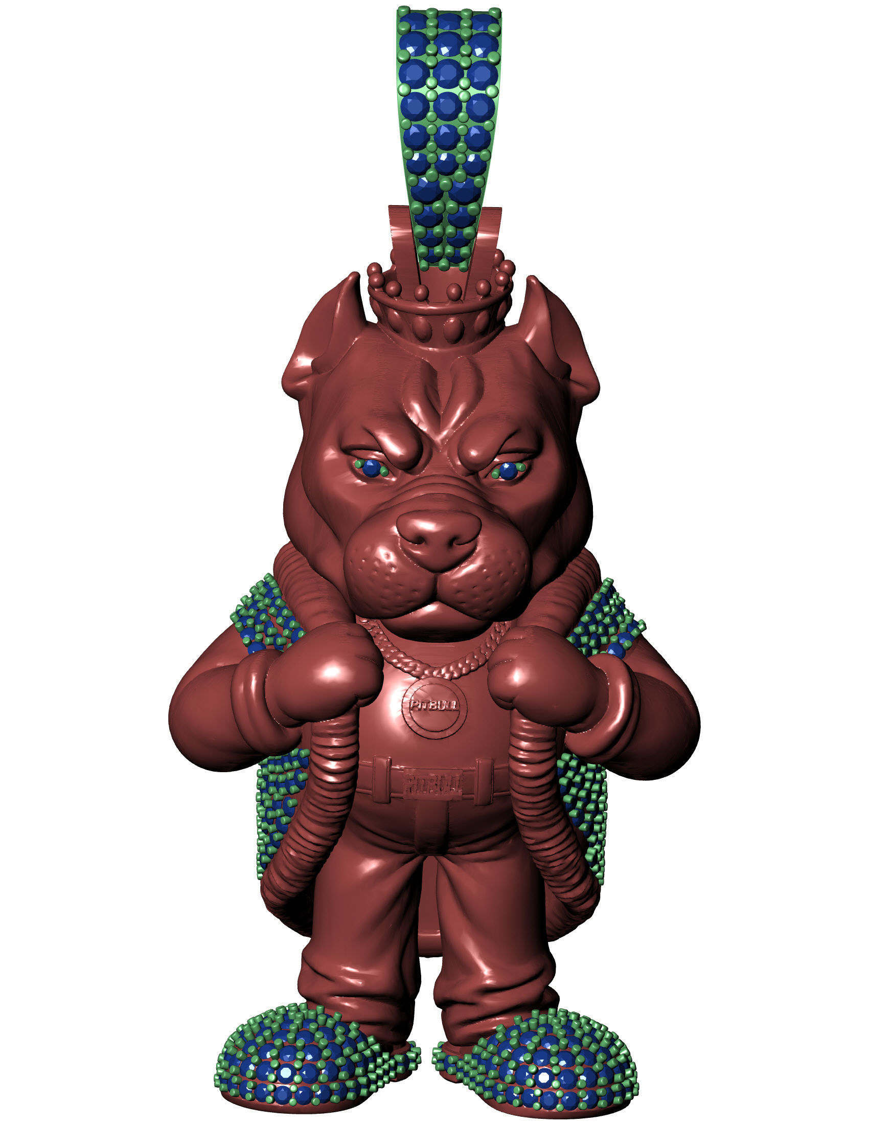 Bull Dog King pendant Hip Hop 3D print model_14