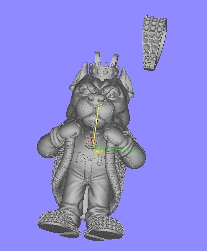 Bull Dog King pendant Hip Hop 3D print model_16