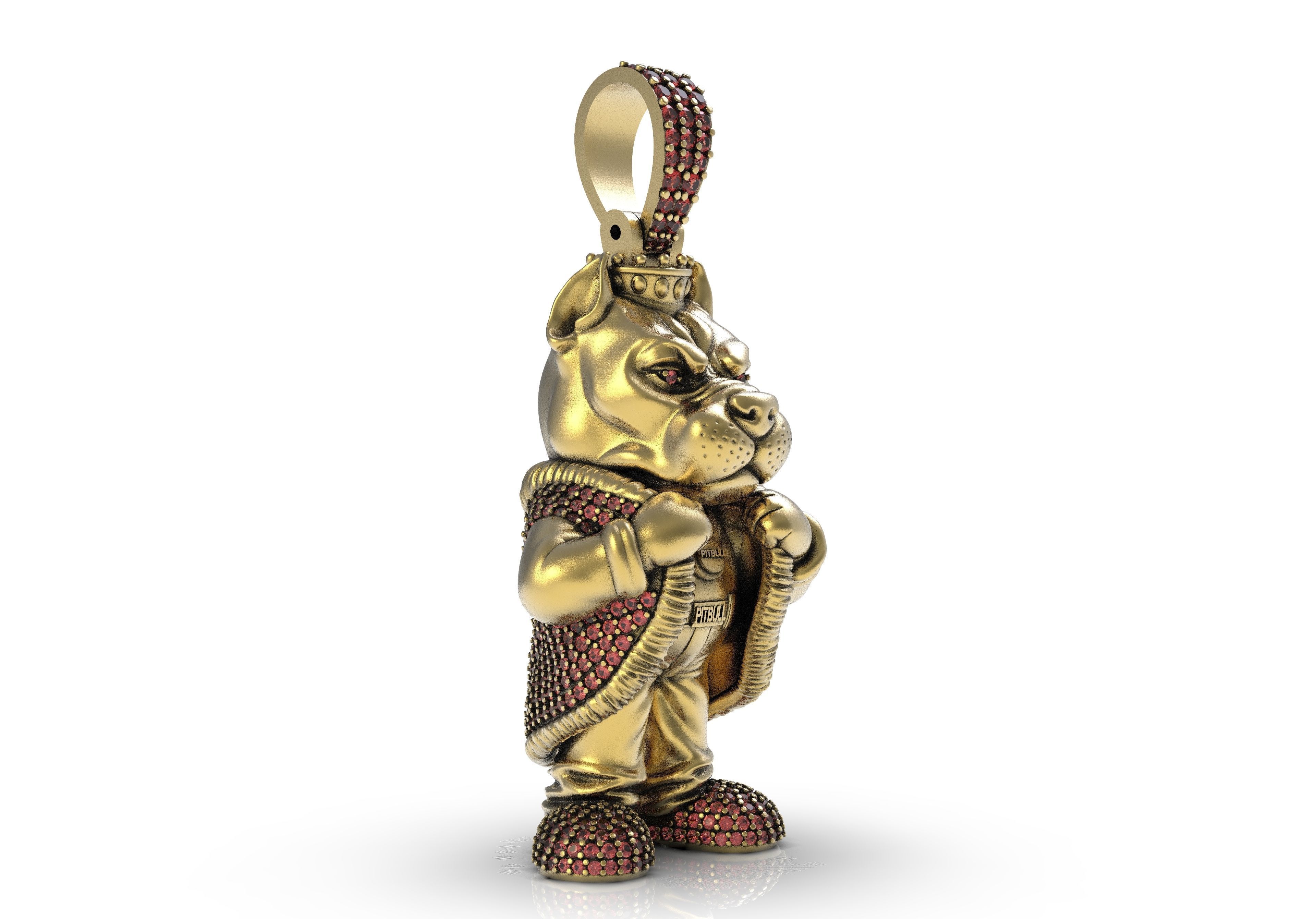 Bull Dog King pendant Hip Hop 3D print model_5