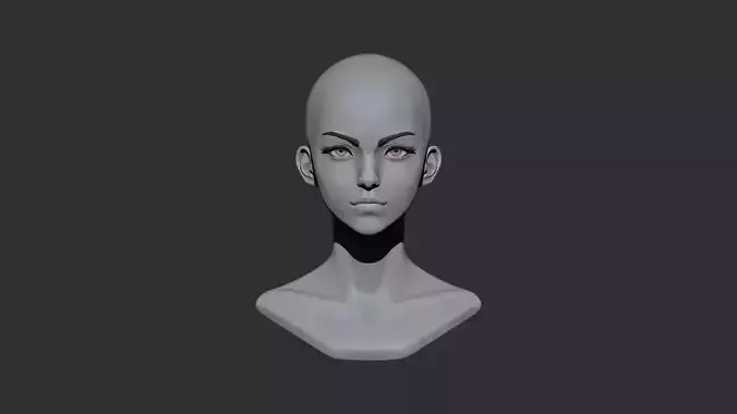 Female head 3d pint 