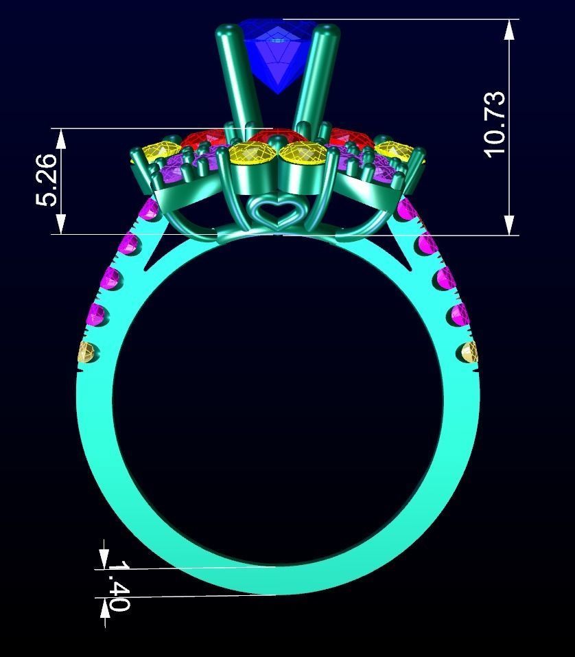 Engagement Ring 46 3D print model_6