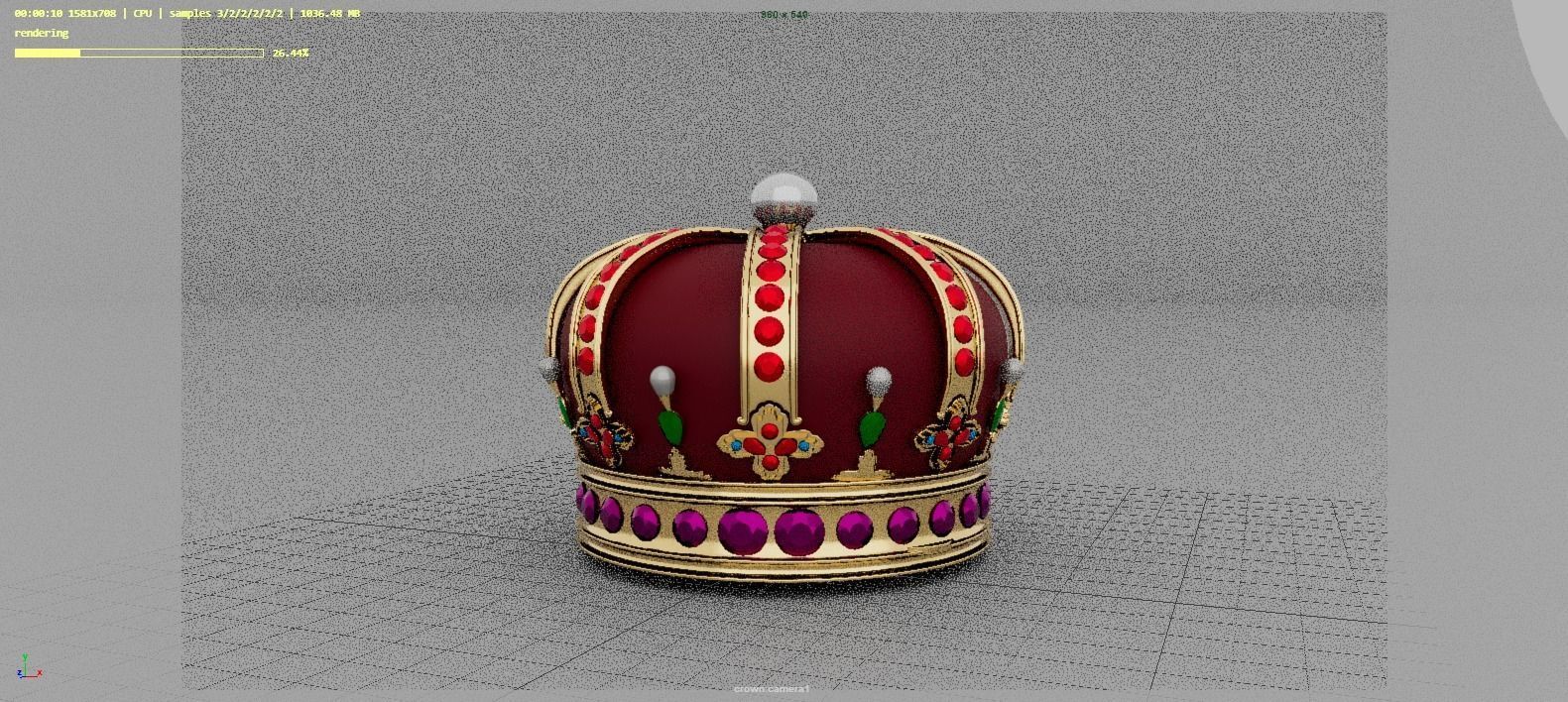 Crown Low-poly 3D model_5
