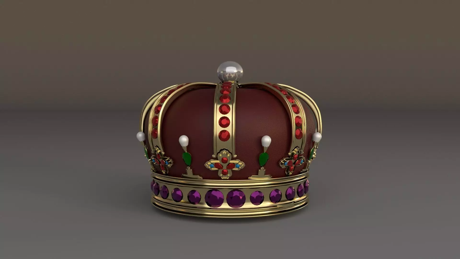 Crown Low-poly 3D model_0