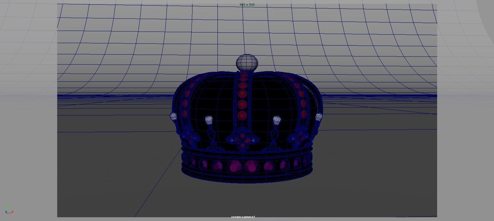 Crown Low-poly 3D model_4