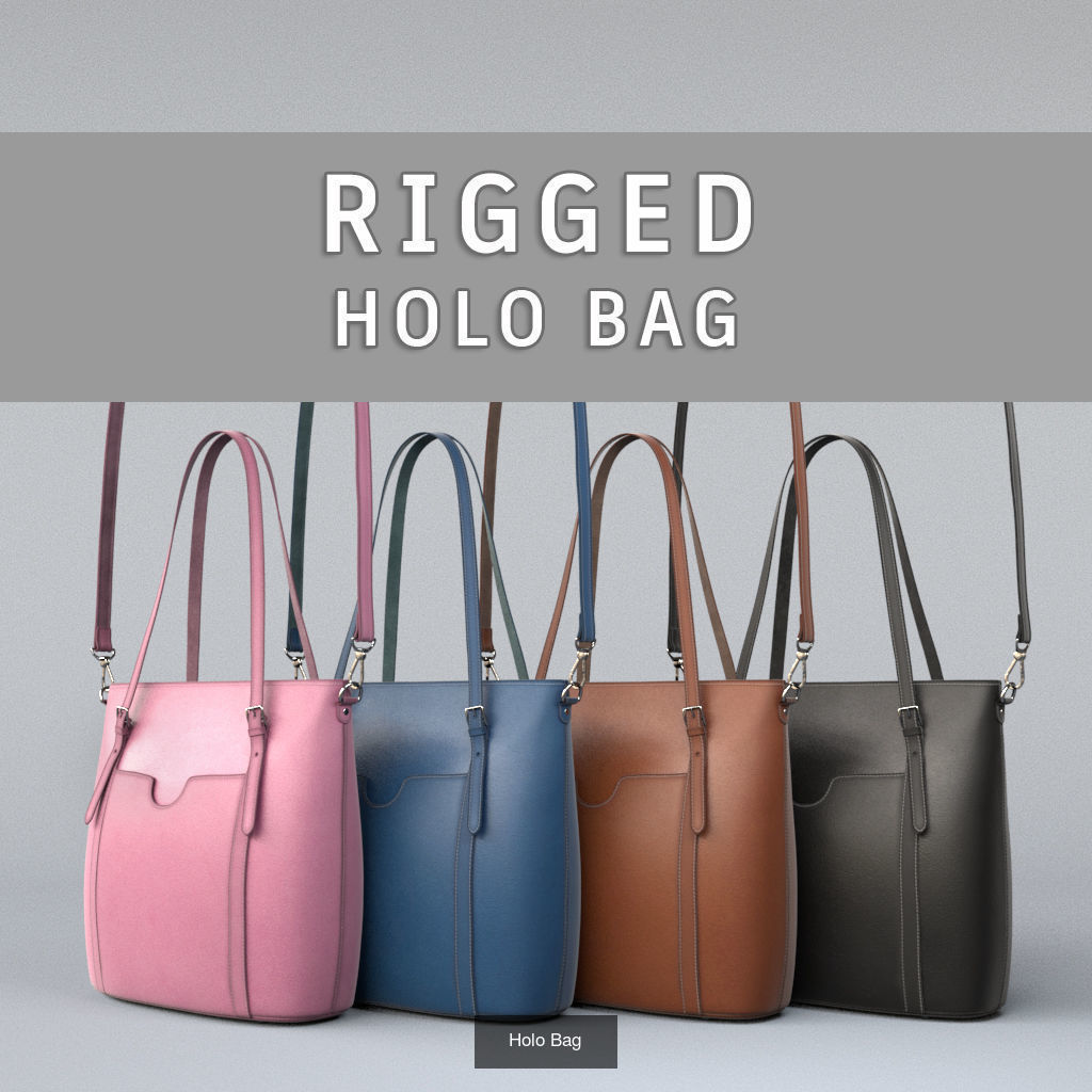 6 Rigged Bag 3D Model Collection_13