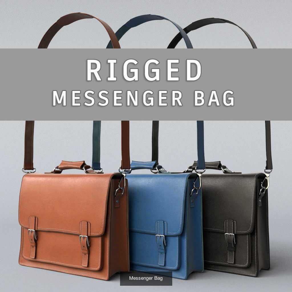 6 Rigged Bag 3D Model Collection_10