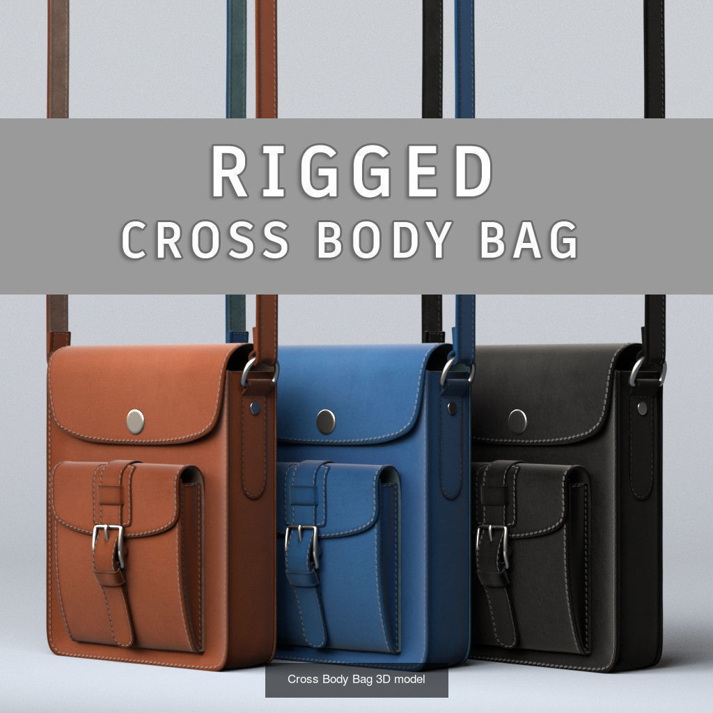 6 Rigged Bag 3D Model Collection_11