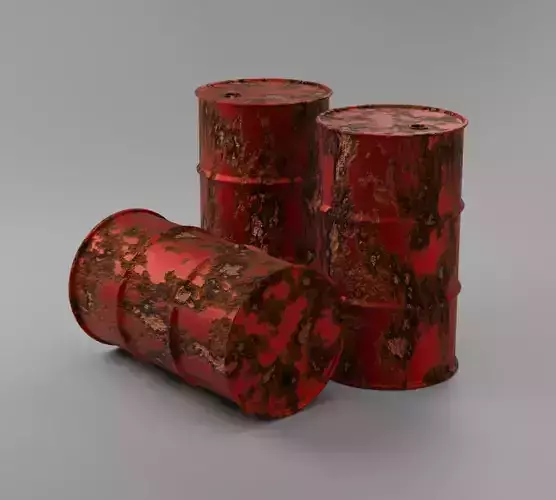 Rusty Barrels Low-poly 3D model