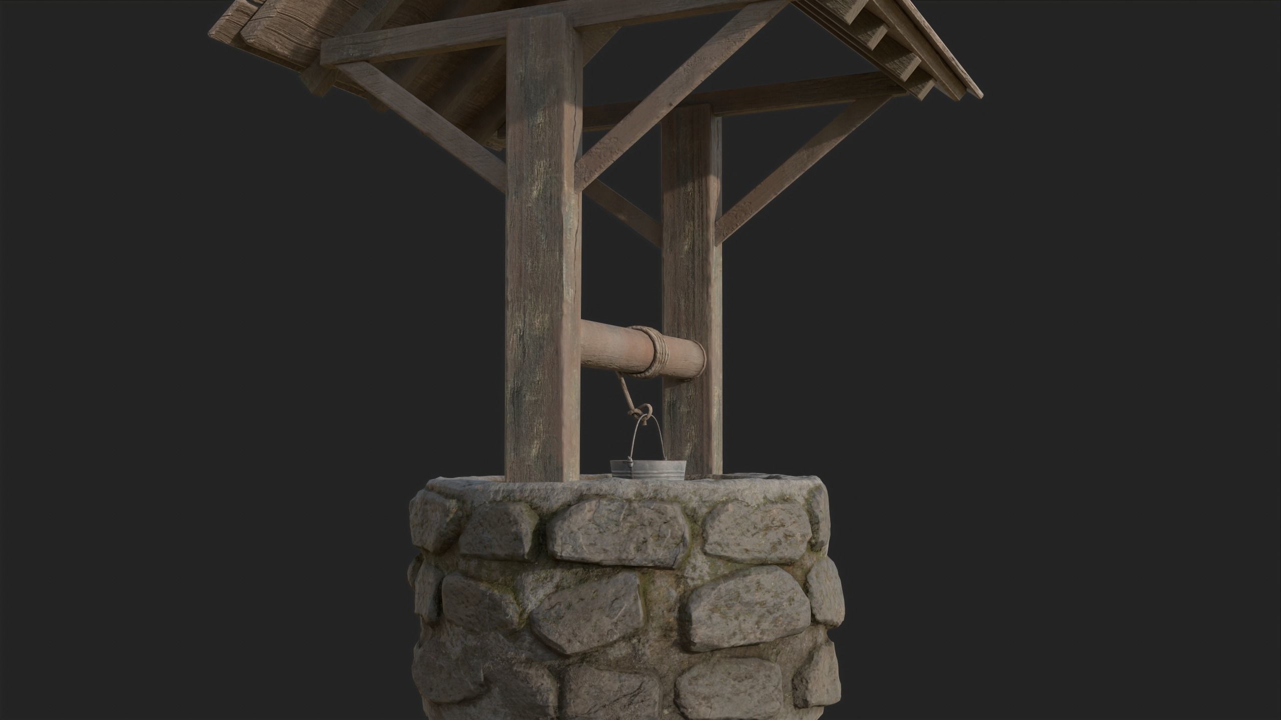 Water Well Low-poly 3D model_12