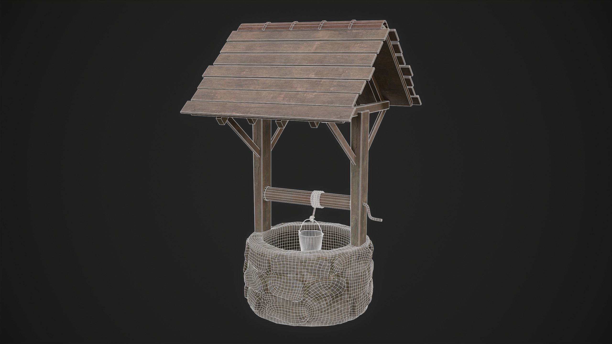Water Well Low-poly 3D model_20