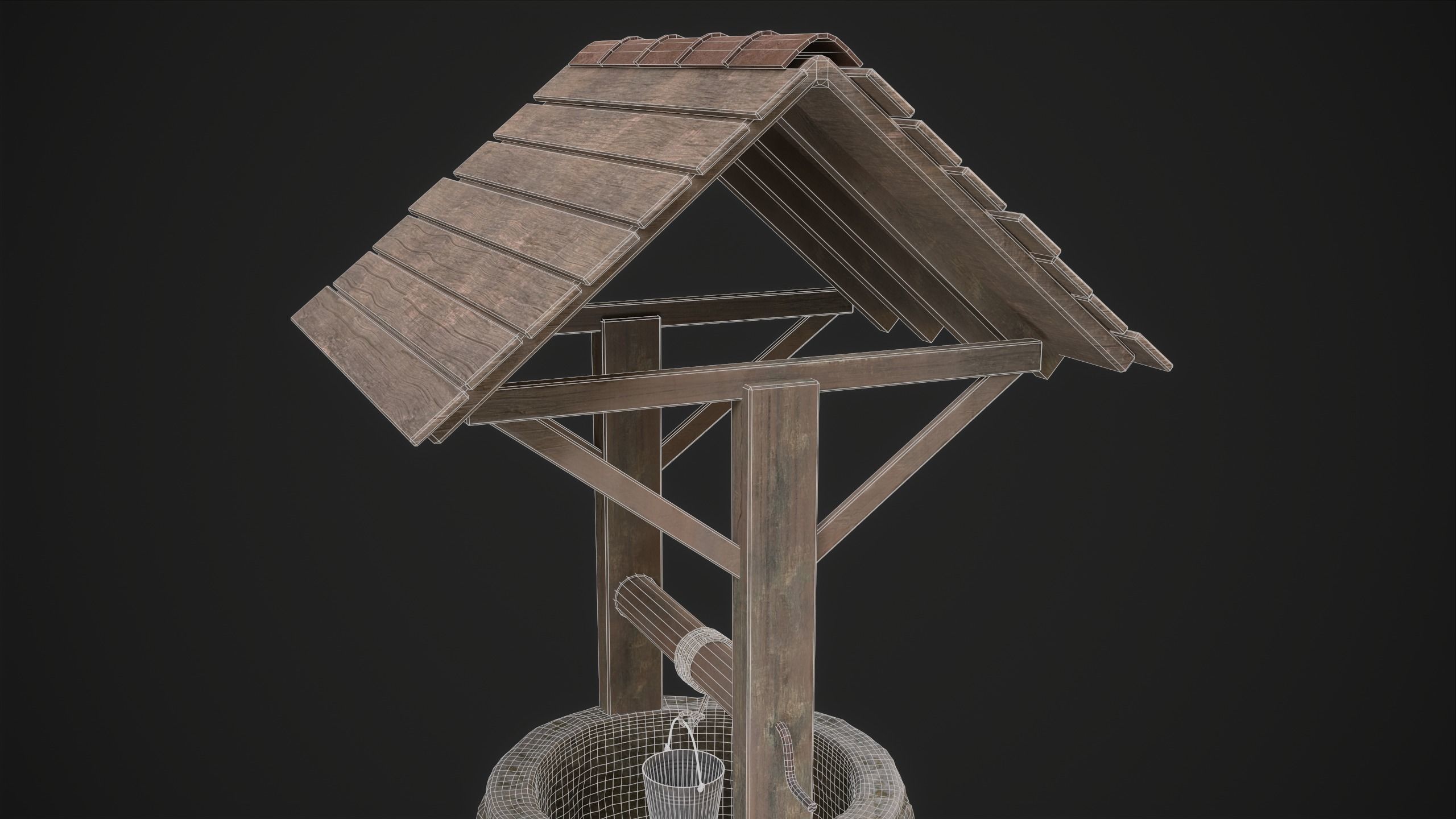 Water Well Low-poly 3D model_18