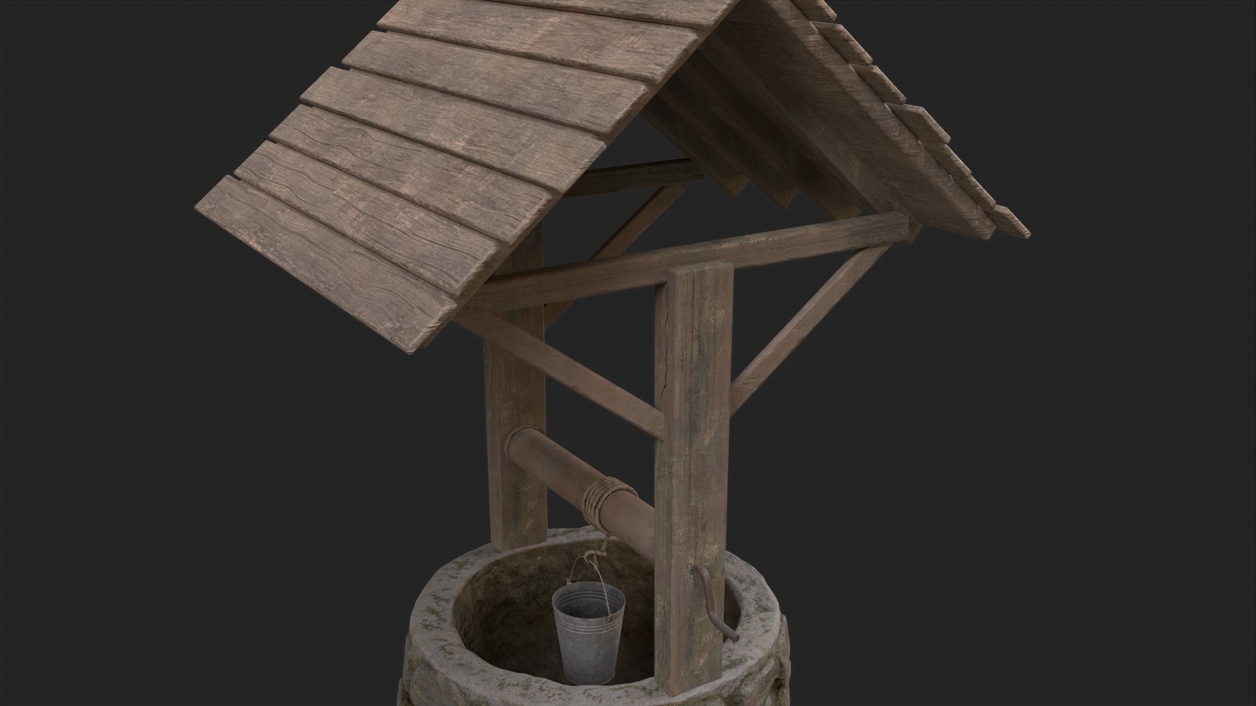 Water Well Low-poly 3D model_13