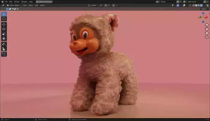 Stuffed Plush Cat 3D Model 3D model