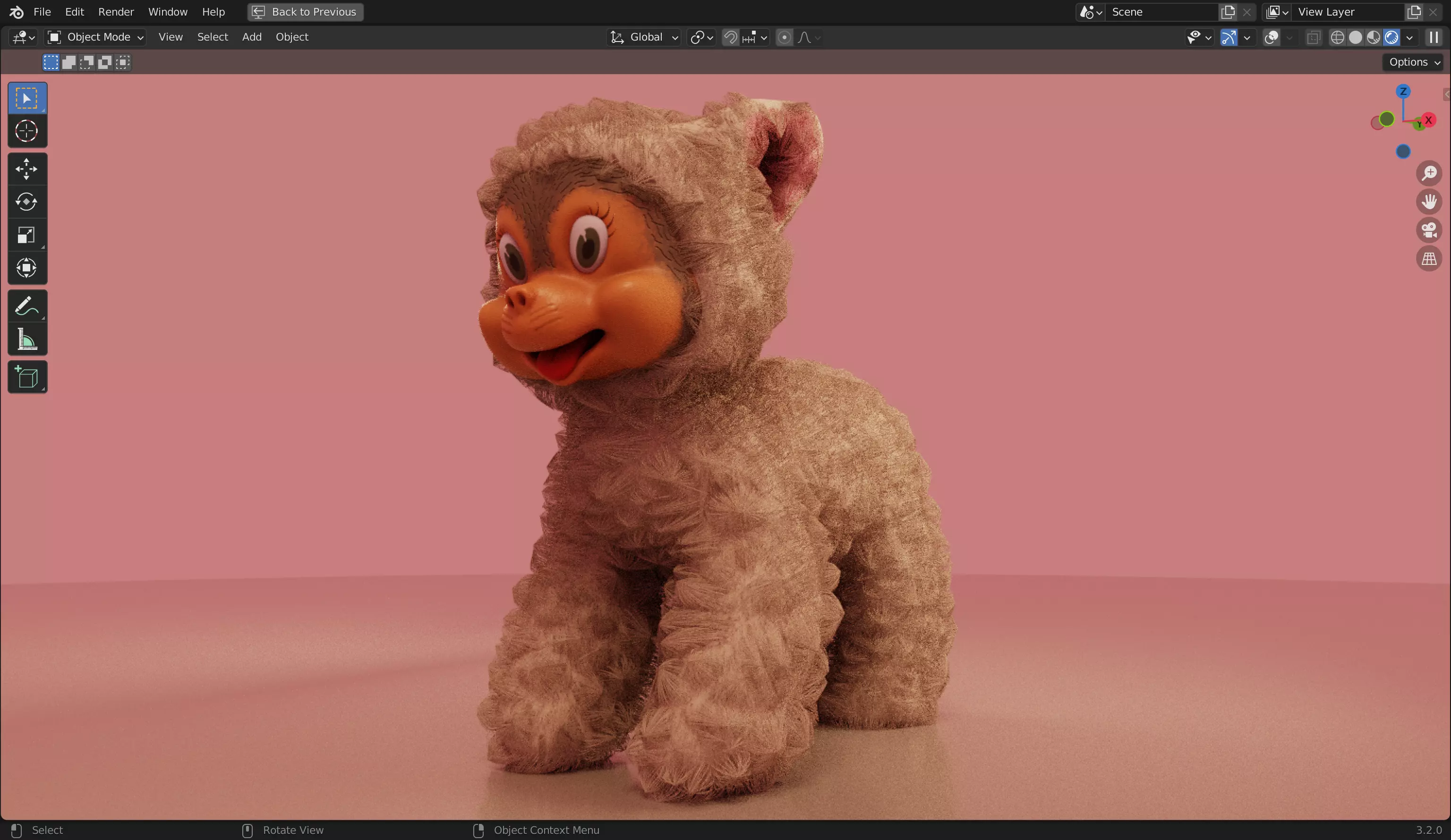 Stuffed Plush Cat 3D Model 3D model_0