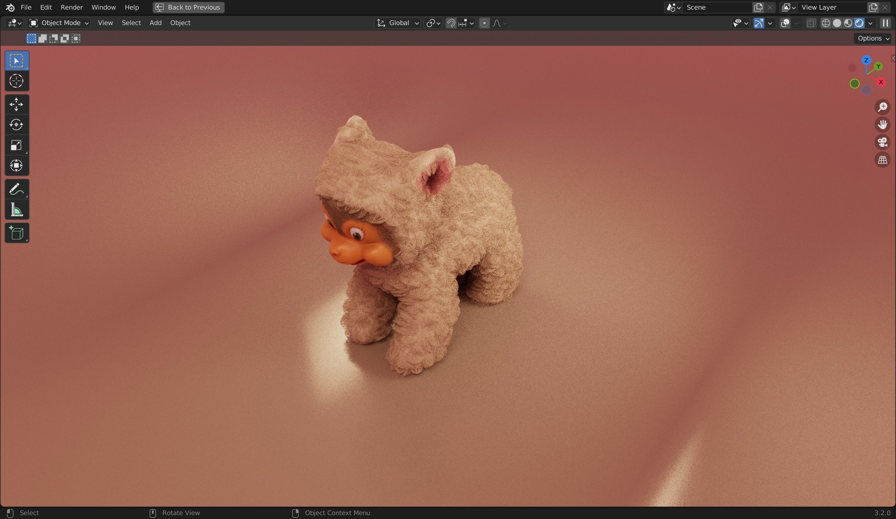 Stuffed Plush Cat 3D Model 3D model_5