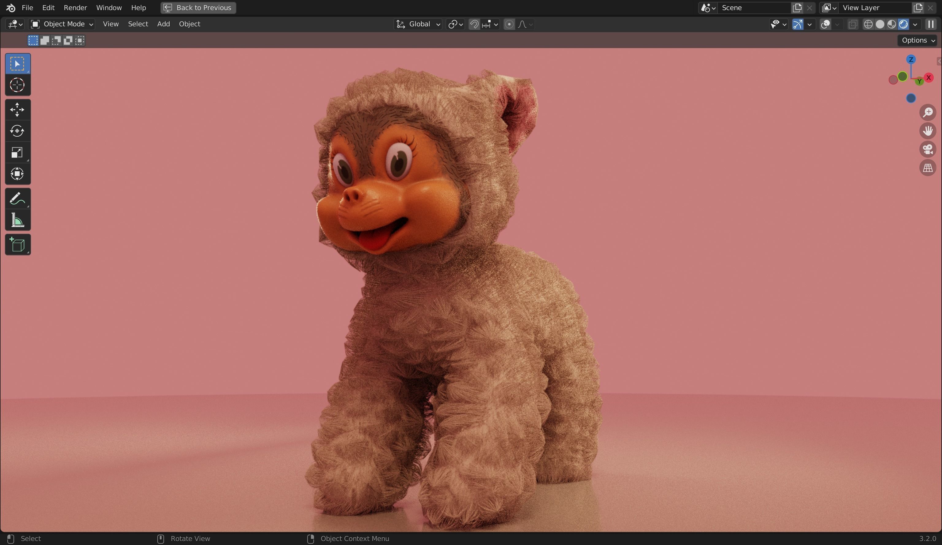 Stuffed Plush Cat 3D Model 3D model_9