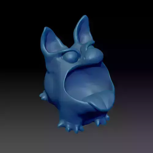 Bluffy with Tongue -Playful  High-Polygon STL 3D Modell 3D print model