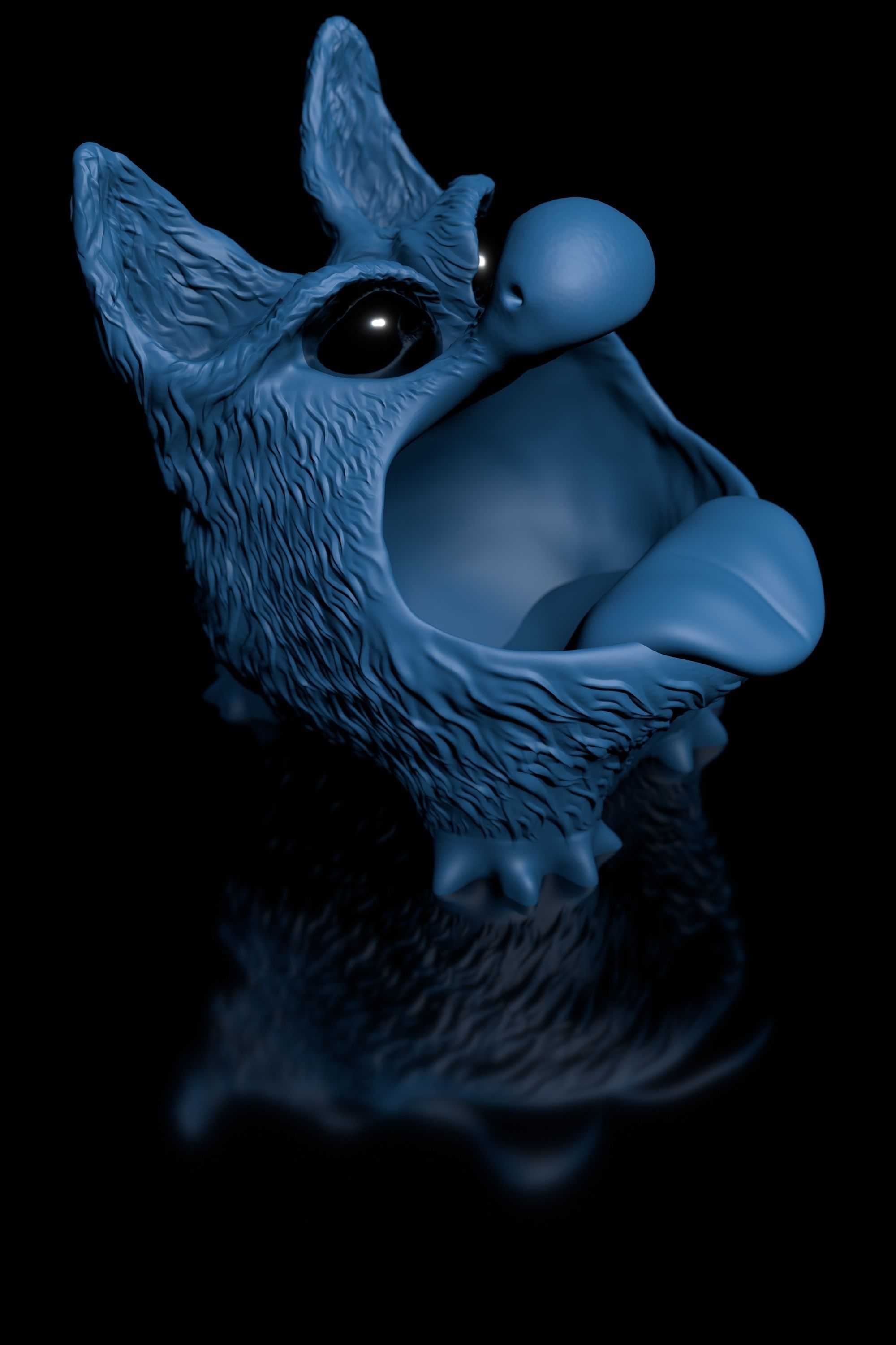 Bluffy with Tongue  Fur  as STL 3D Printing Model 3D print model_10