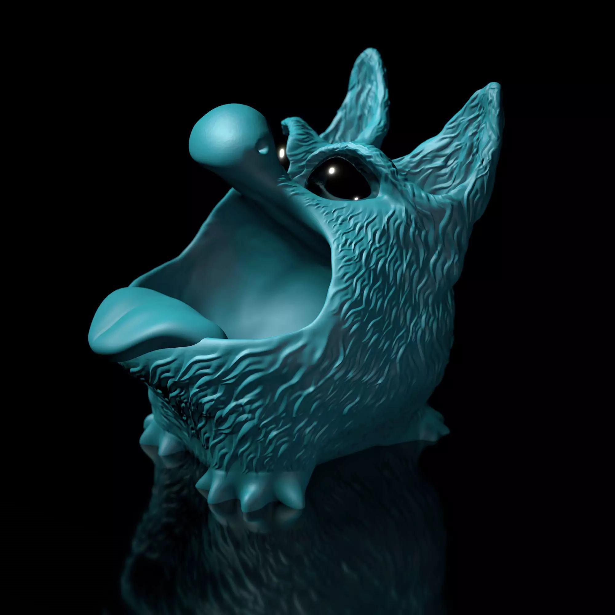 Bluffy with Tongue  Fur  as STL 3D Printing Model 3D print model_0