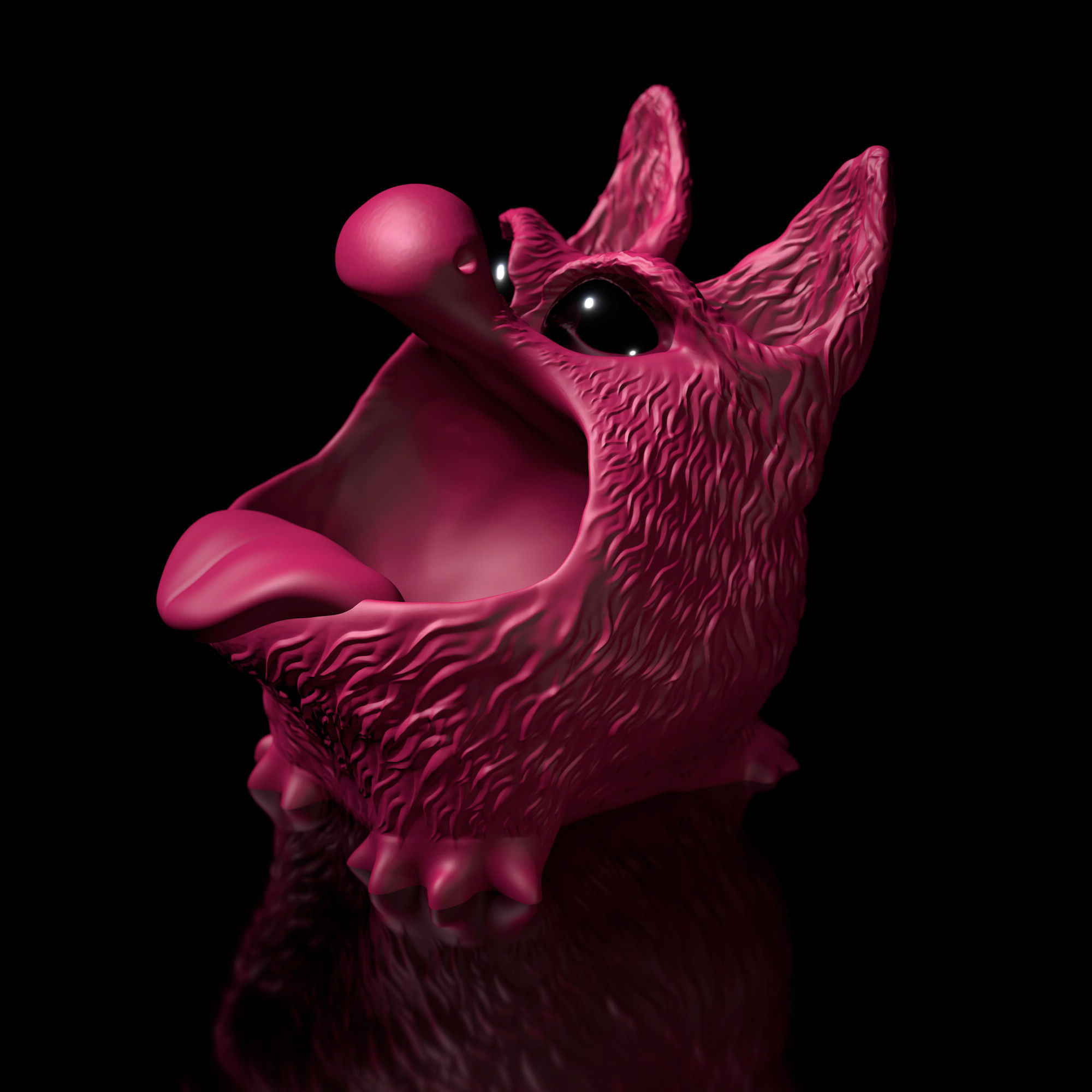 Bluffy with Tongue  Fur  as STL 3D Printing Model 3D print model_8