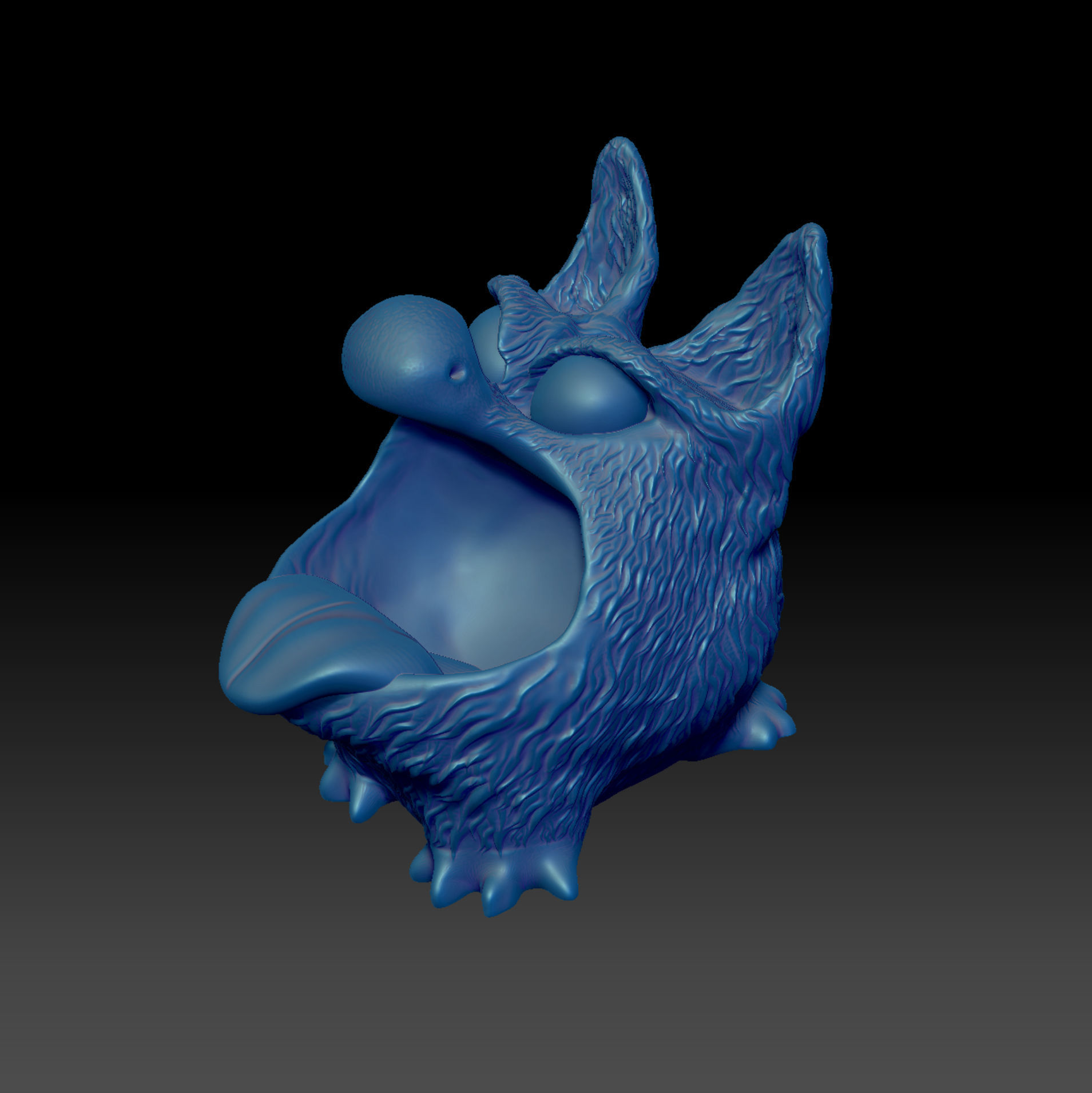 Bluffy with Tongue  Fur  as STL 3D Printing Model 3D print model_19