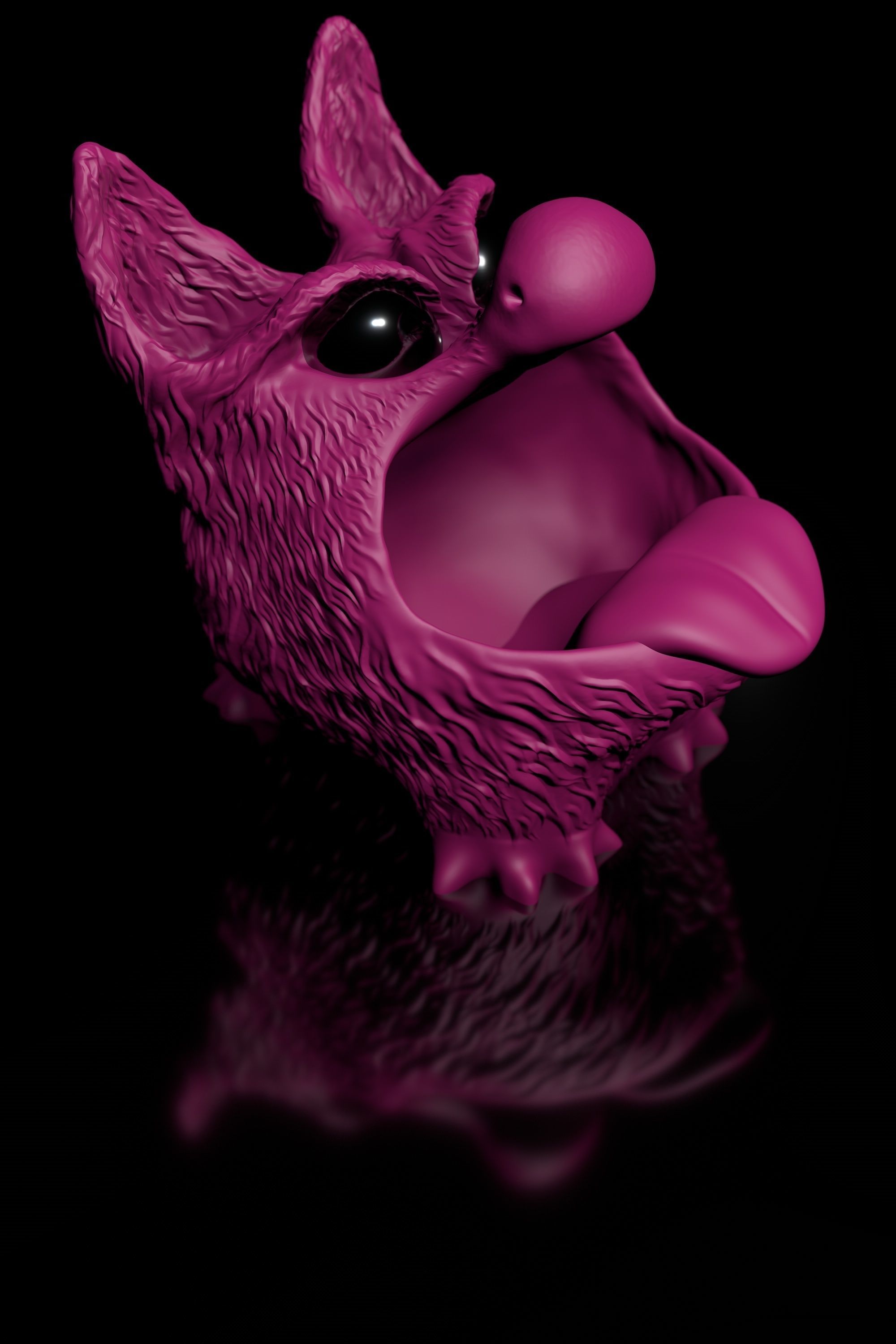 Bluffy with Tongue  Fur  as STL 3D Printing Model 3D print model_11