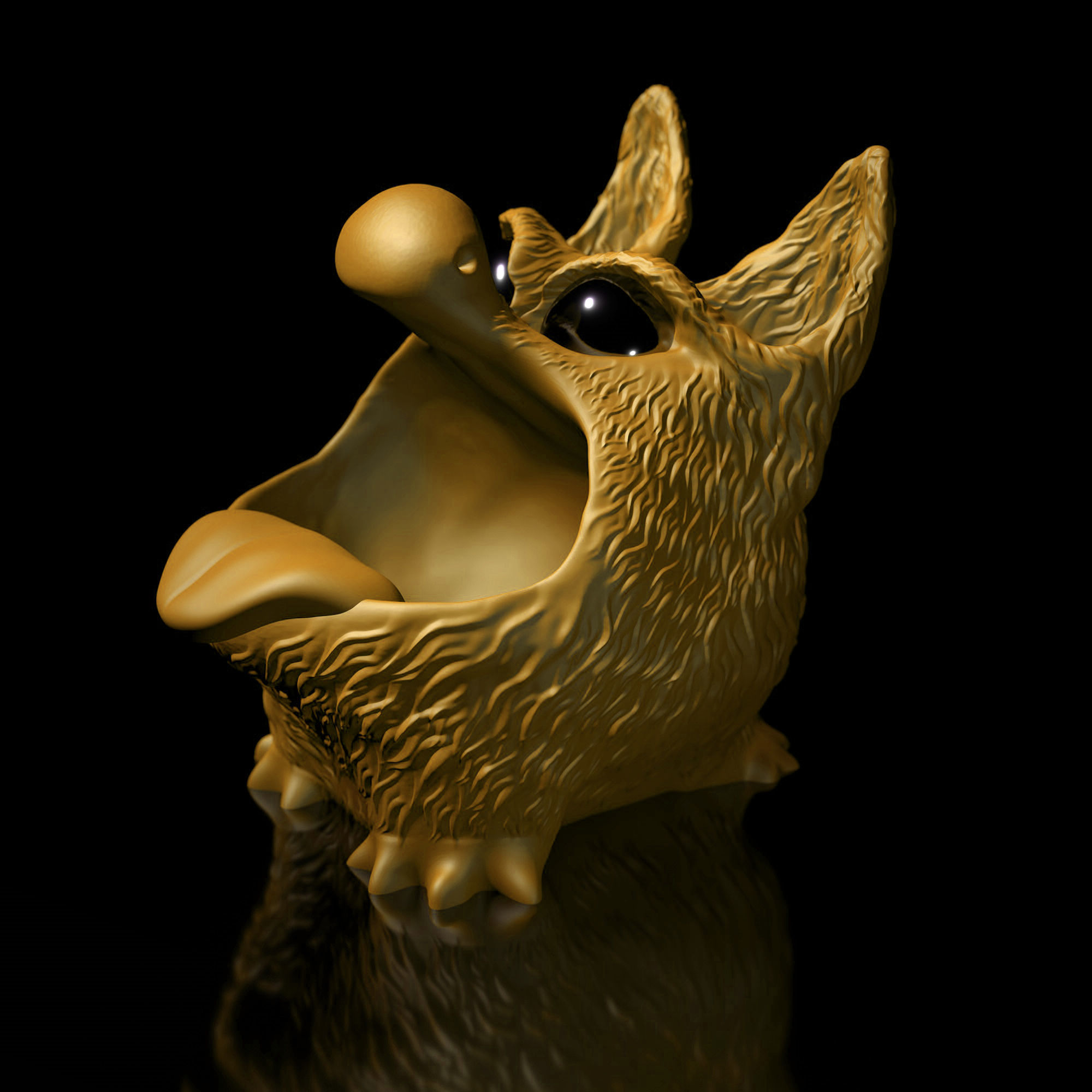 Bluffy with Tongue  Fur  as STL 3D Printing Model 3D print model_17