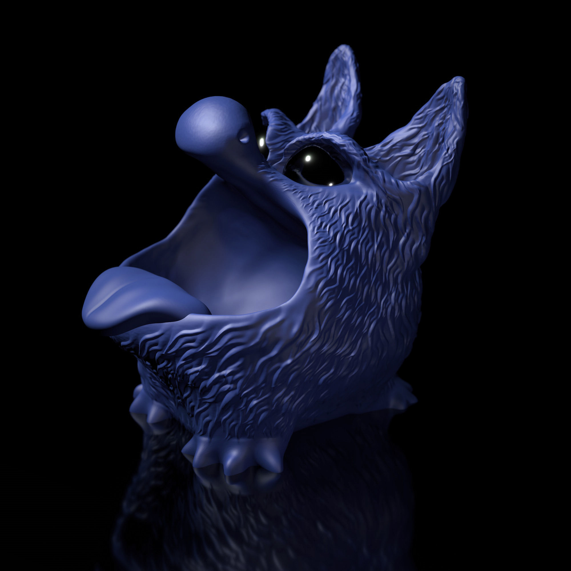 Bluffy with Tongue  Fur  as STL 3D Printing Model 3D print model_5