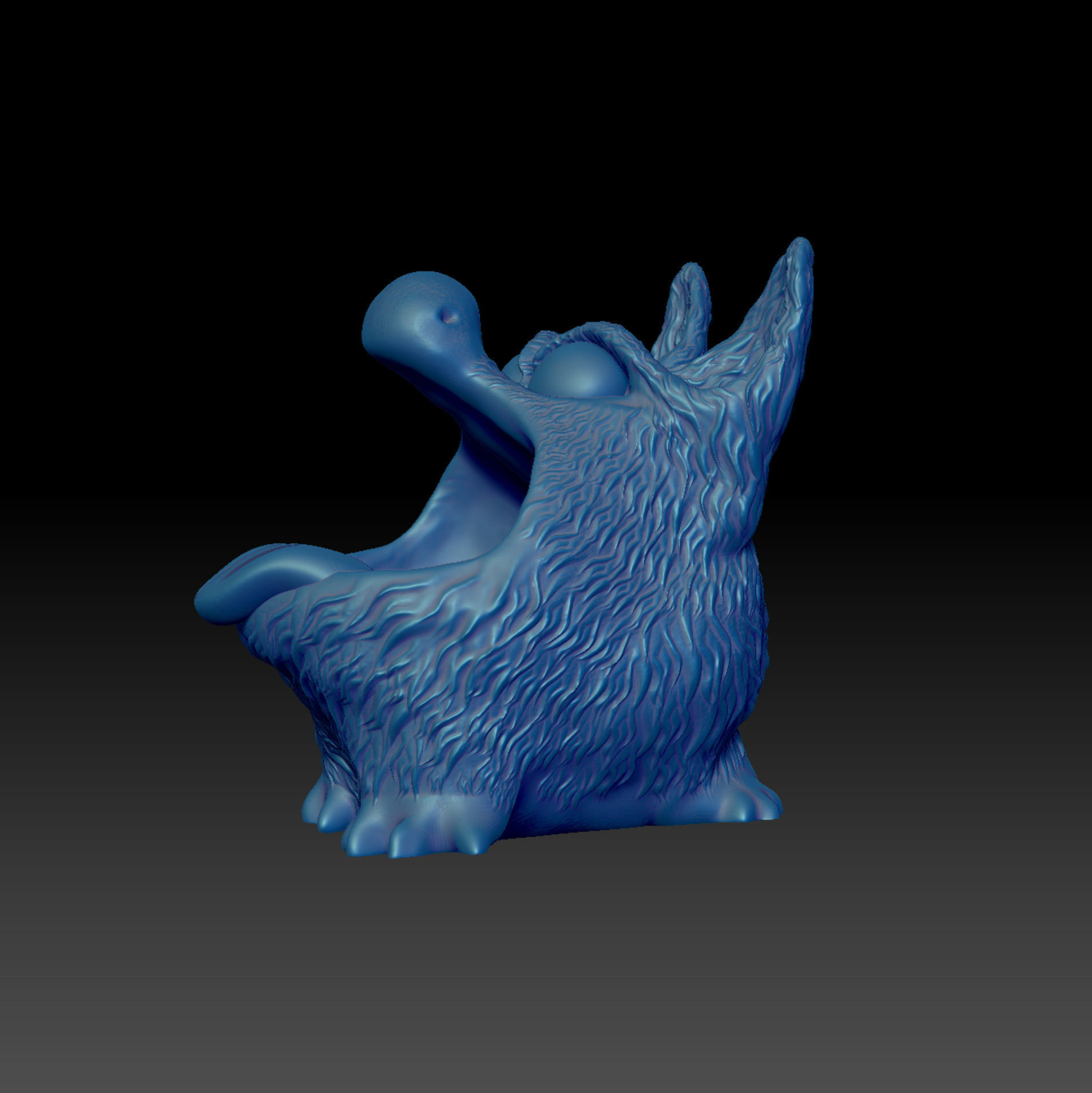 Bluffy with Tongue  Fur  as STL 3D Printing Model 3D print model_21