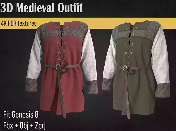 3d viking tunic medieval clothes