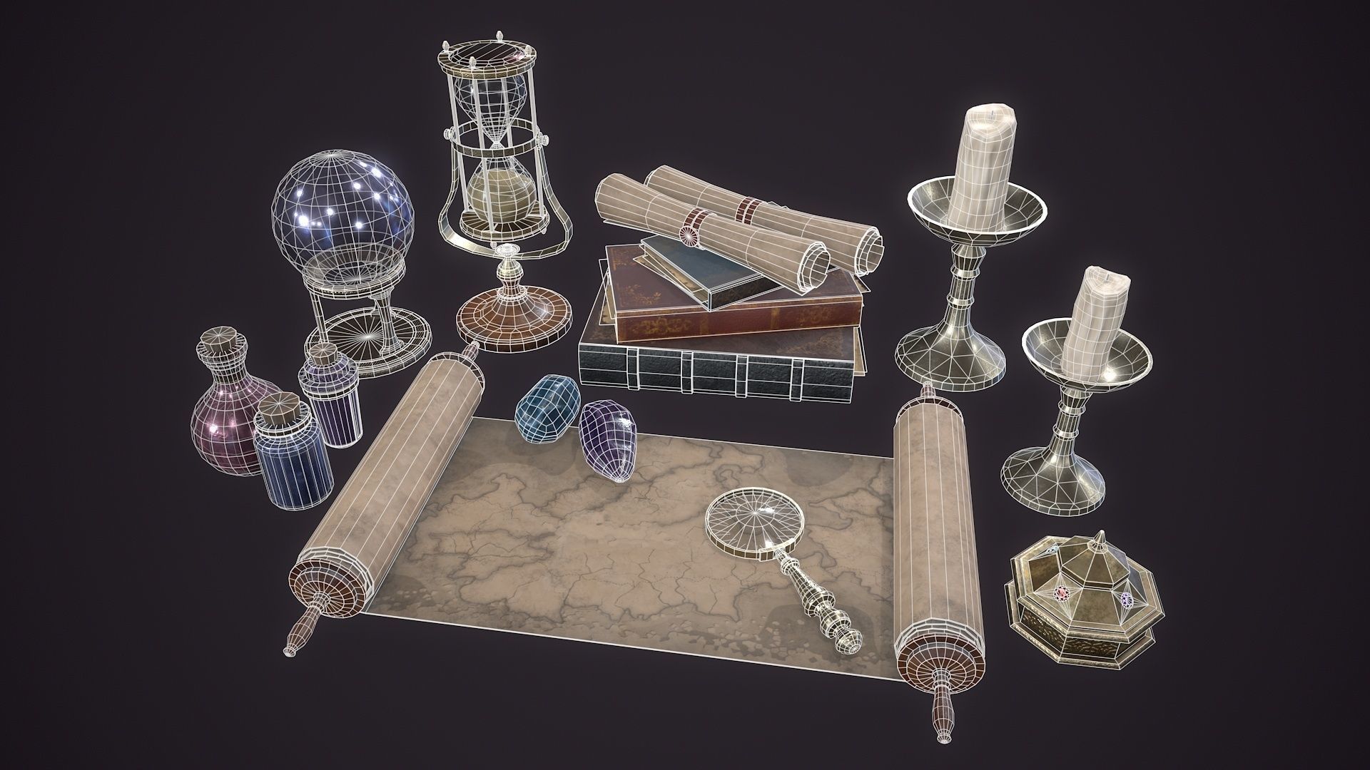 Magic Accessories Low-poly 3D model_5