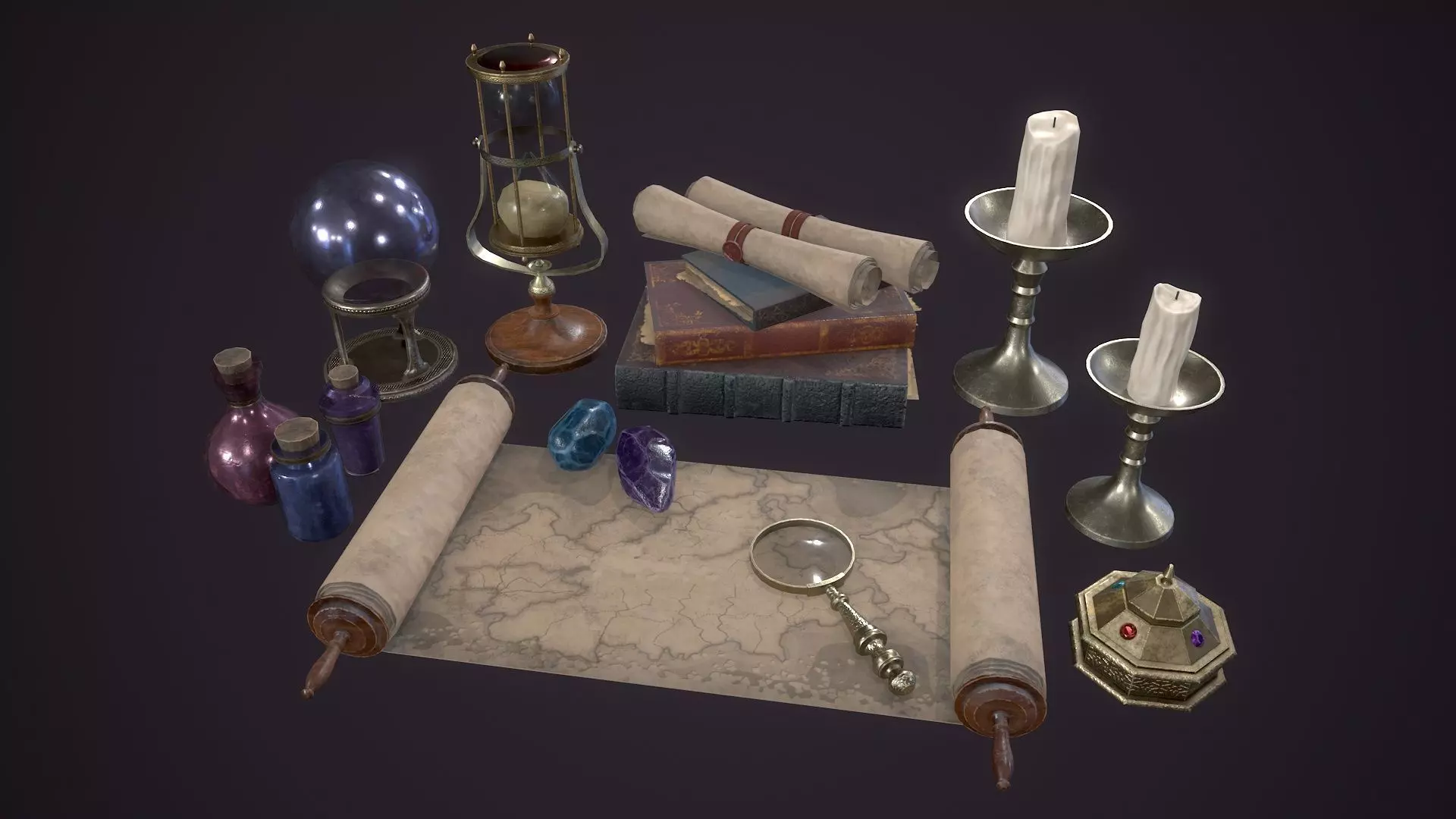 Magic Accessories Low-poly 3D model_0