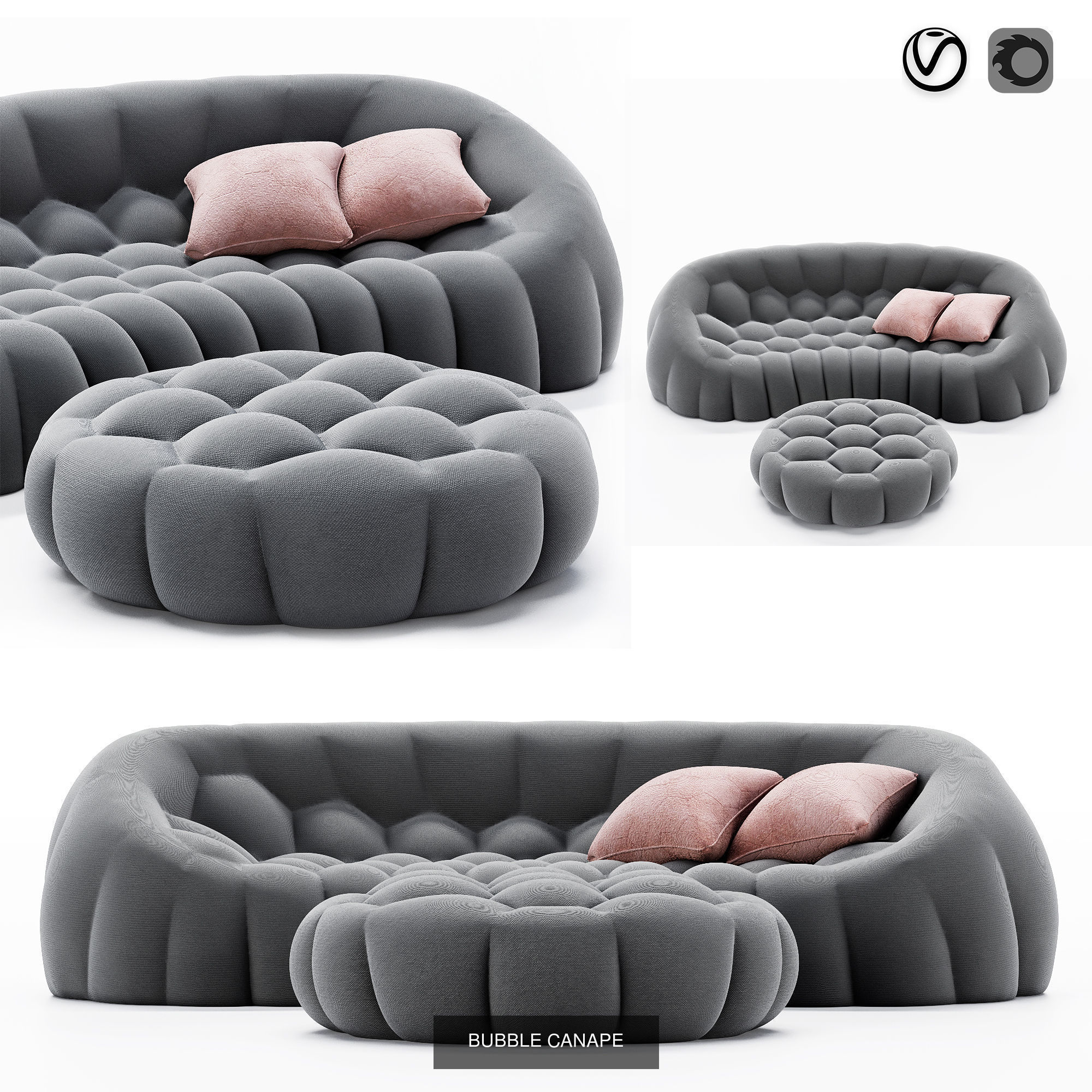 10 Different SETS of Furniture SET VOL03 3D Model Collection_5