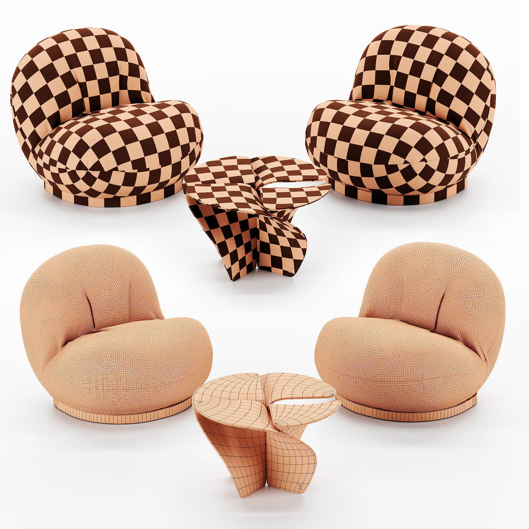 10 Different SETS of Furniture SET VOL03 3D Model Collection_24