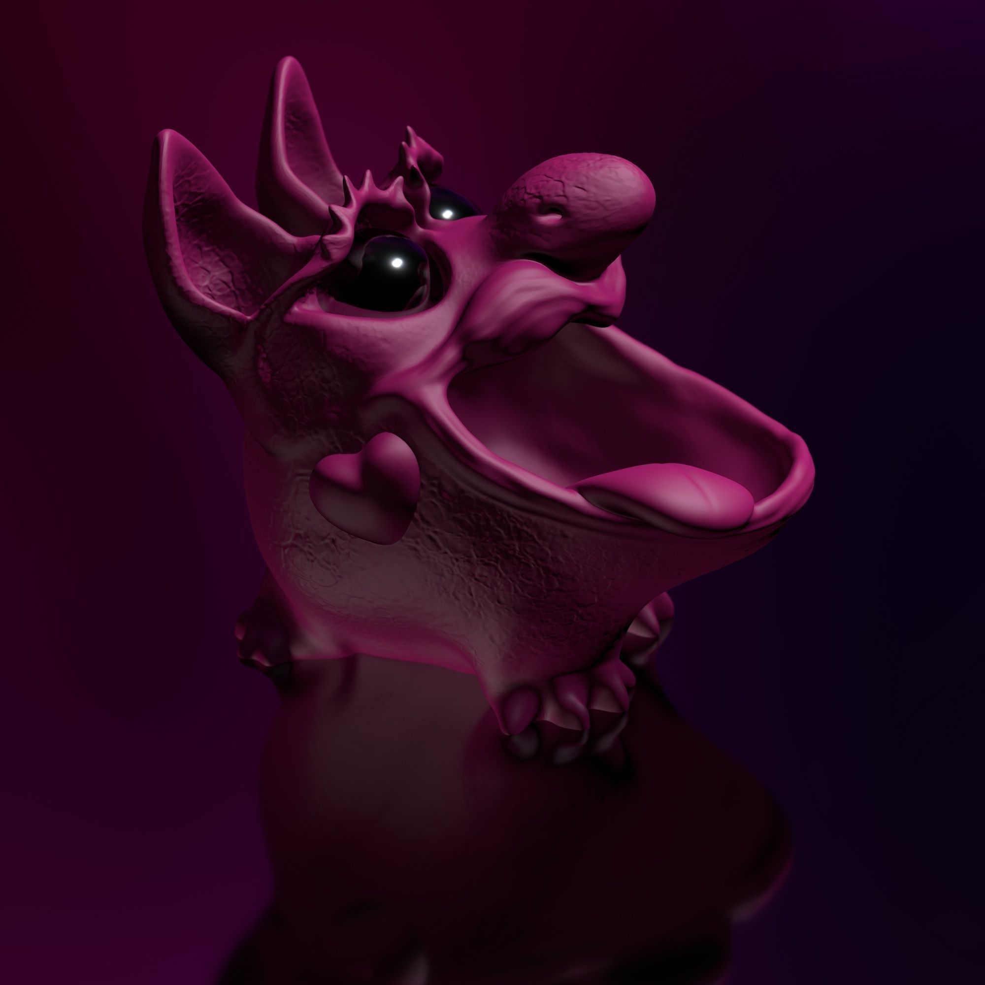 Bluffy Girl Thread Eater Storage Tabletop Trash Bin STL 3D 3D print model_2