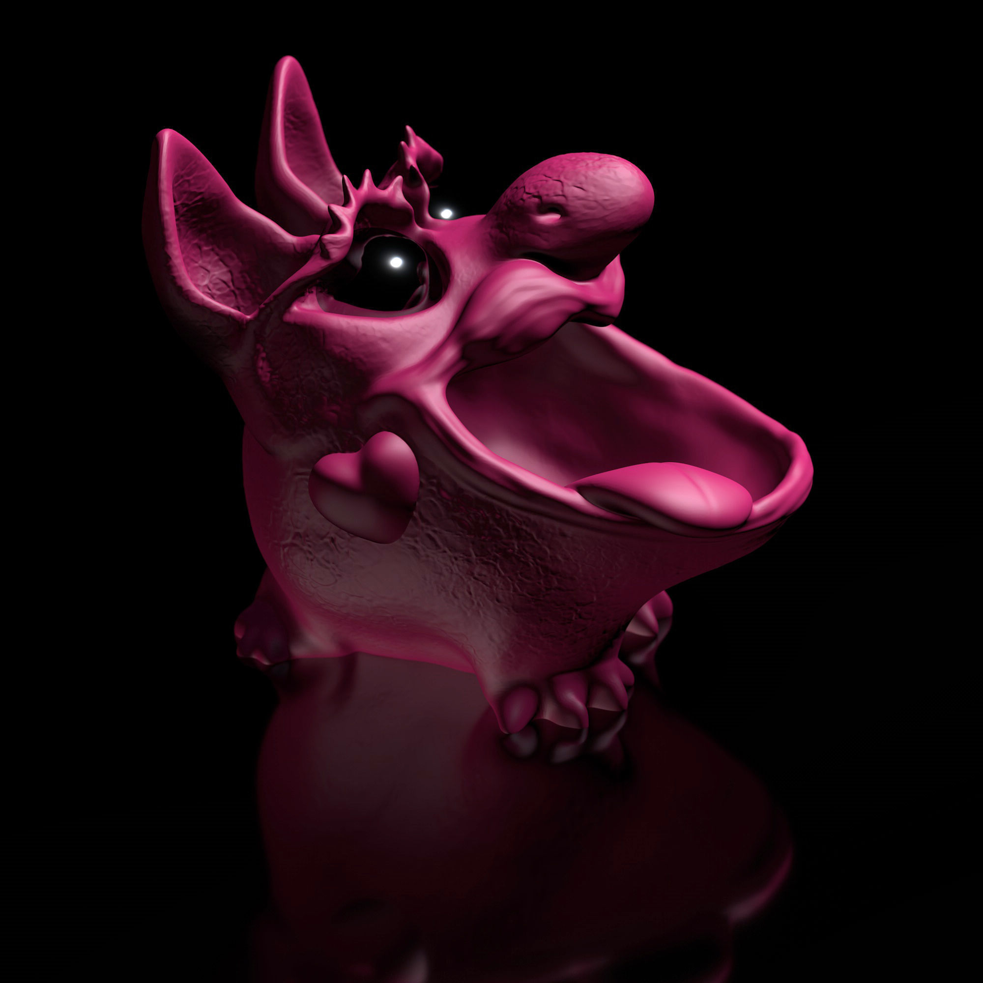 Bluffy Girl Thread Eater Storage Tabletop Trash Bin STL 3D 3D print model_1