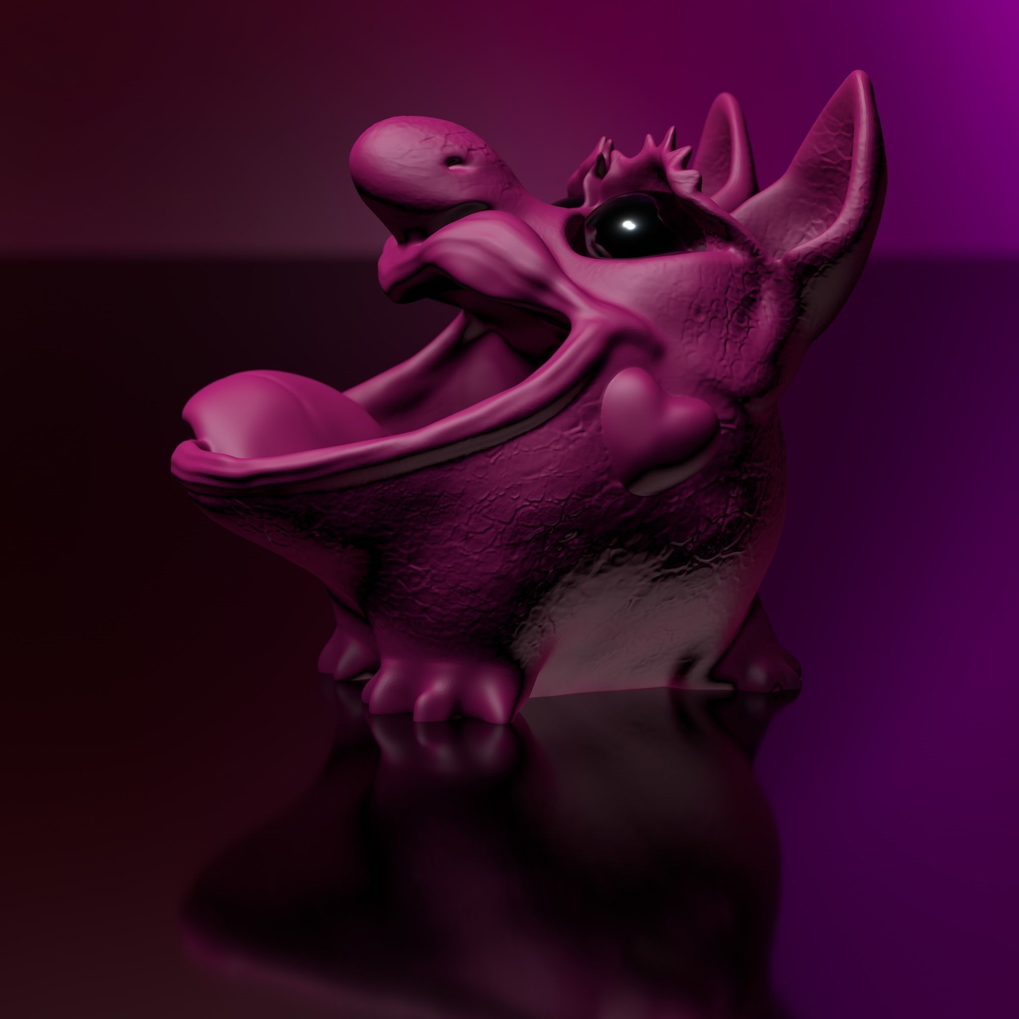 Bluffy Girl Thread Eater Storage Tabletop Trash Bin STL 3D 3D print model_5